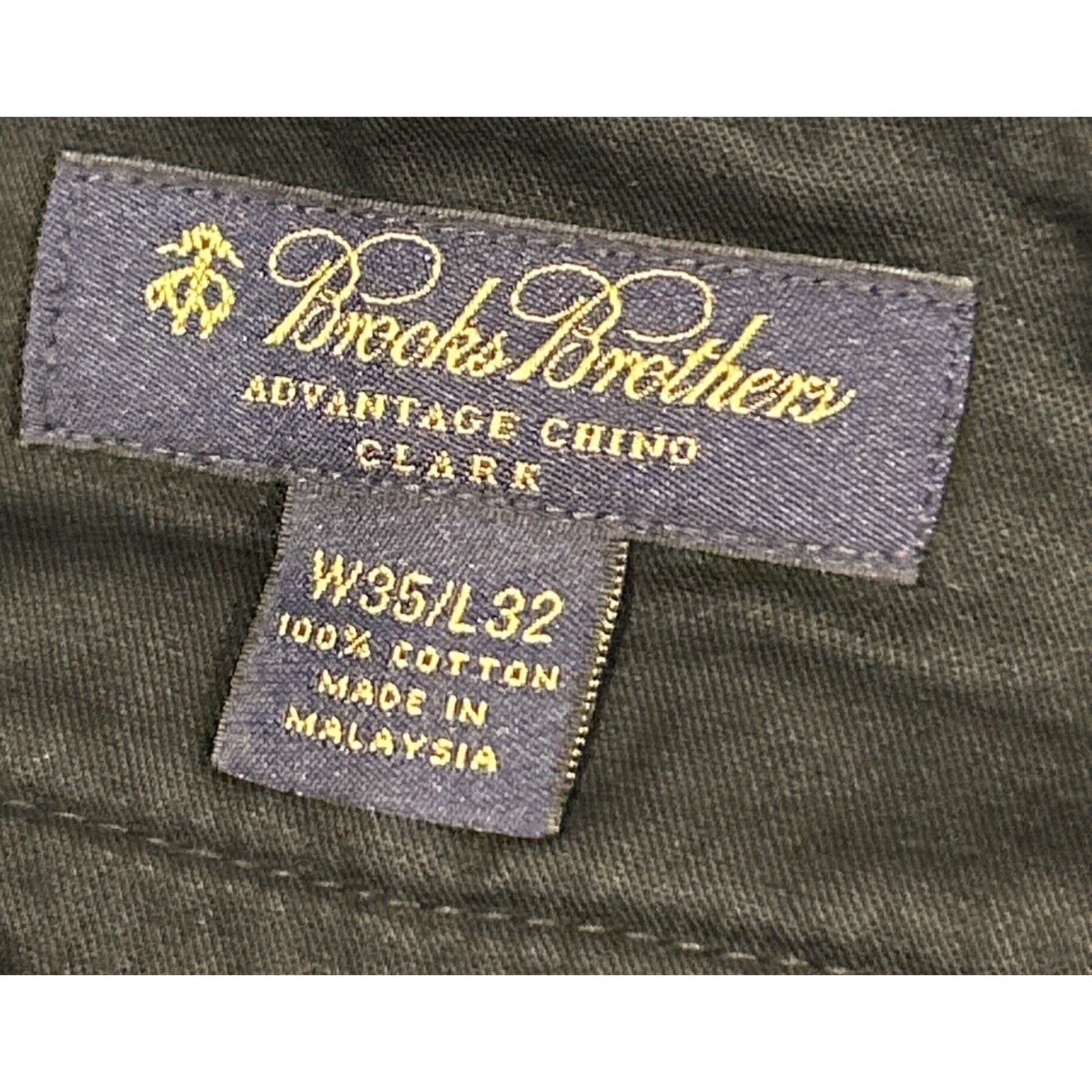 Brooks Brothers Beyond Baggy Pants 35x28 Advantage Chino Clark Action Slacks Size US 35 - 3 Thumbnail