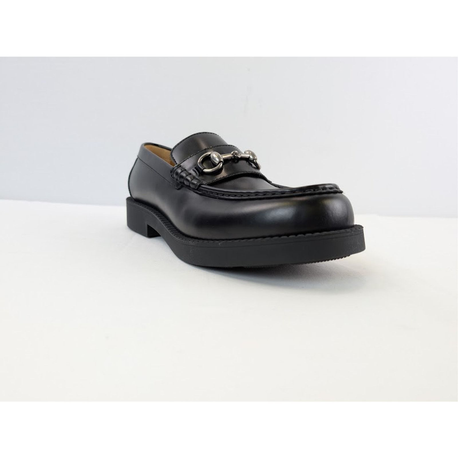 Gucci o1rshd1 Leather Taemin Moccasin Horsebit Loafer Boots Nero Size US 11 / EU 44 - 2 Thumbnail