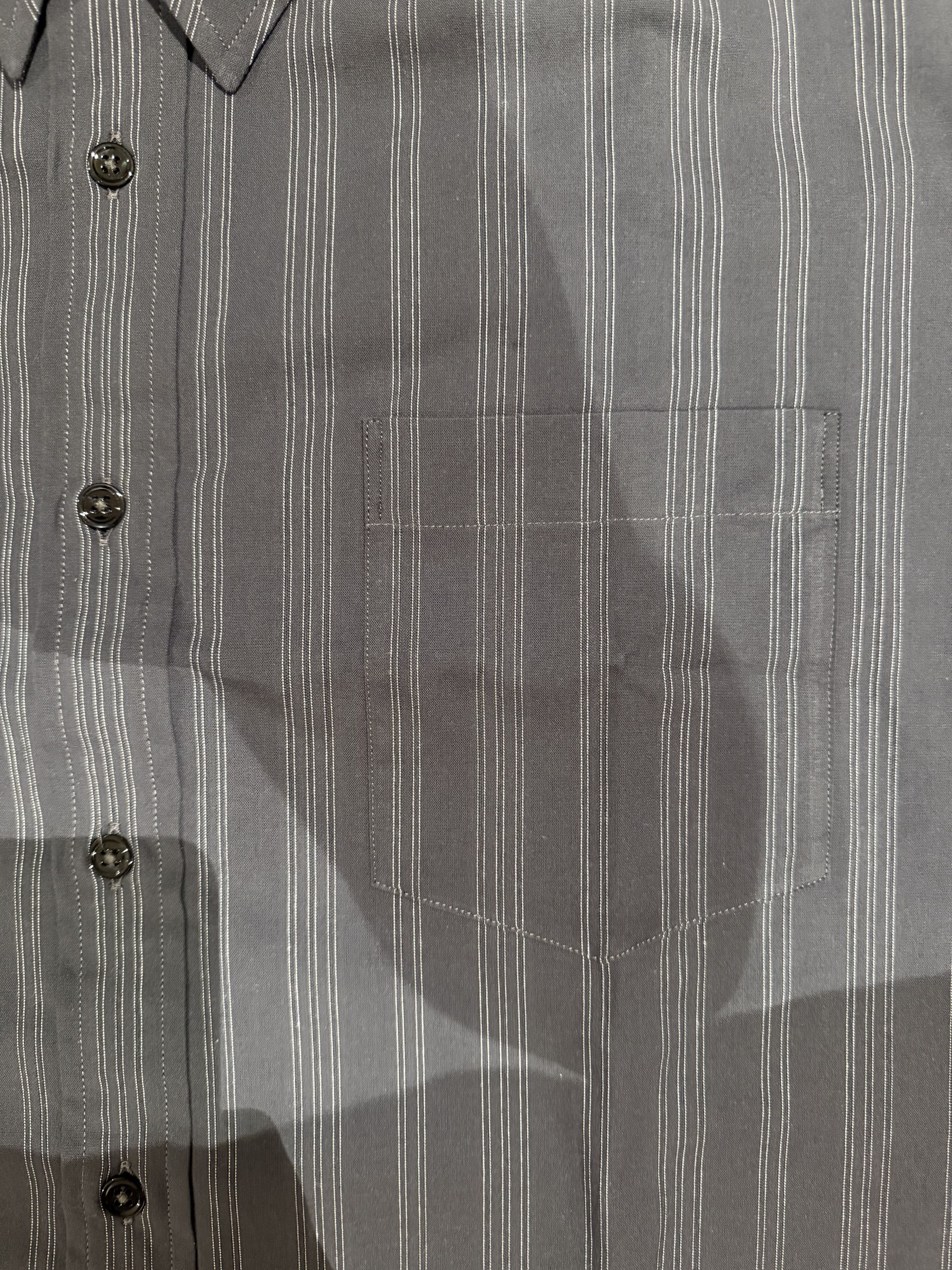 JJJJound 💚 JJJJound Striped Button Up Shirt Charcoal/Off White NEW Size US L / EU 52-54 / 3 - 9 Thumbnail
