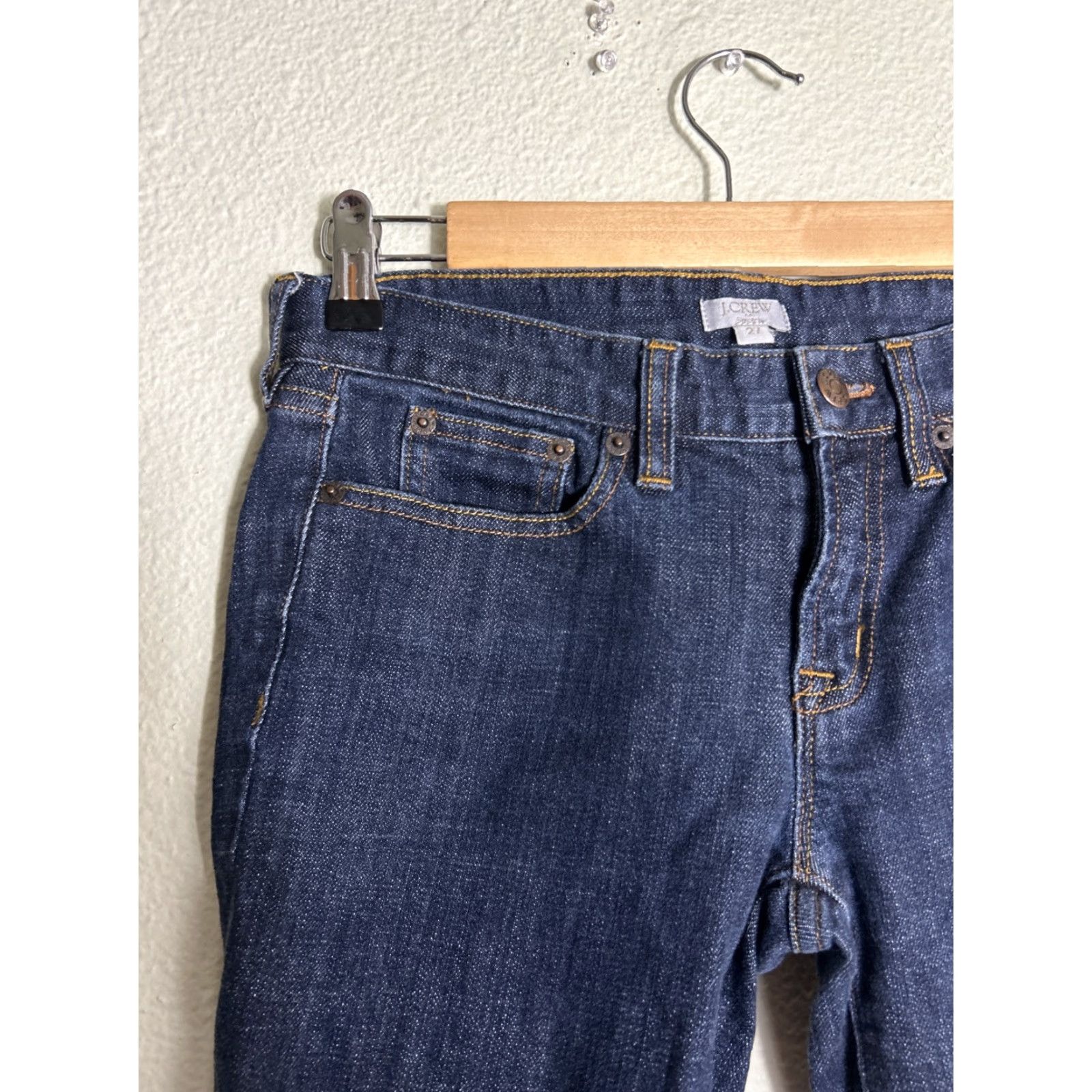 J.Crew J.CREW Skinny Straight Jeans Womens 27x27 Dark Wash Stretch Denim Blue Cotton Blend Zip Front Slim Rise Mid Size 27" / US 4 / IT 40 - 4 Thumbnail