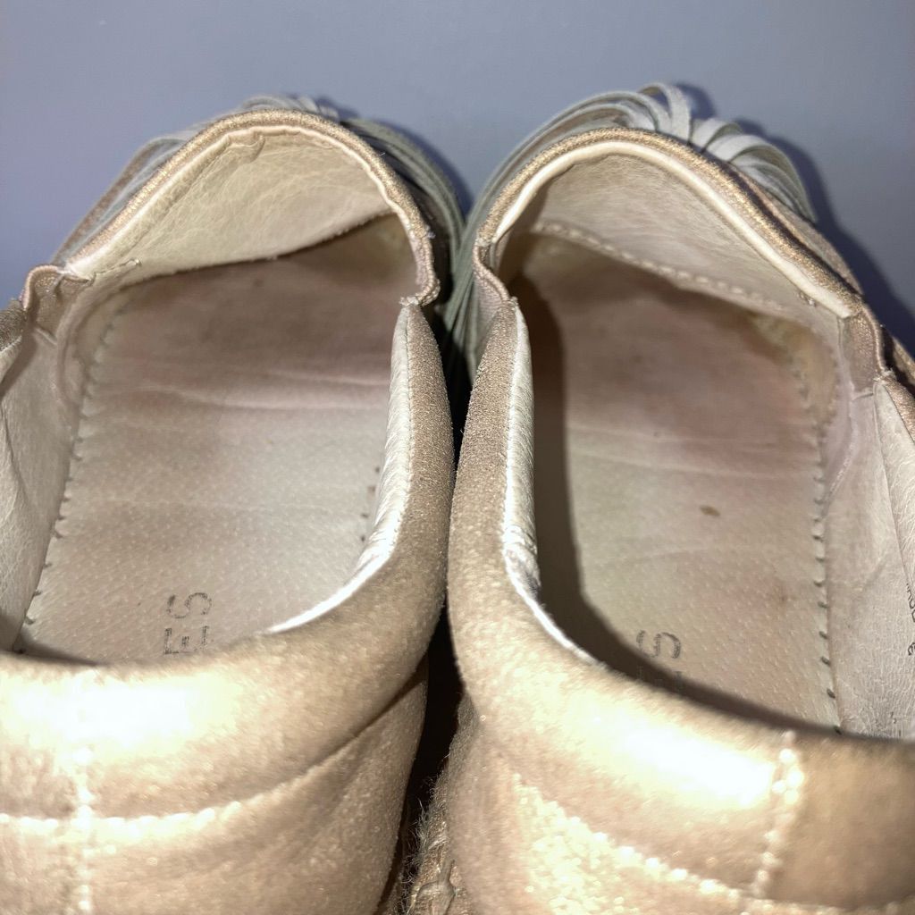 J Brand J Slides Raoul Espadrilles Pompom Accent Metallic Leather Sneaker Women’s Size 6 Size US 6 / IT 36 - 9 Thumbnail