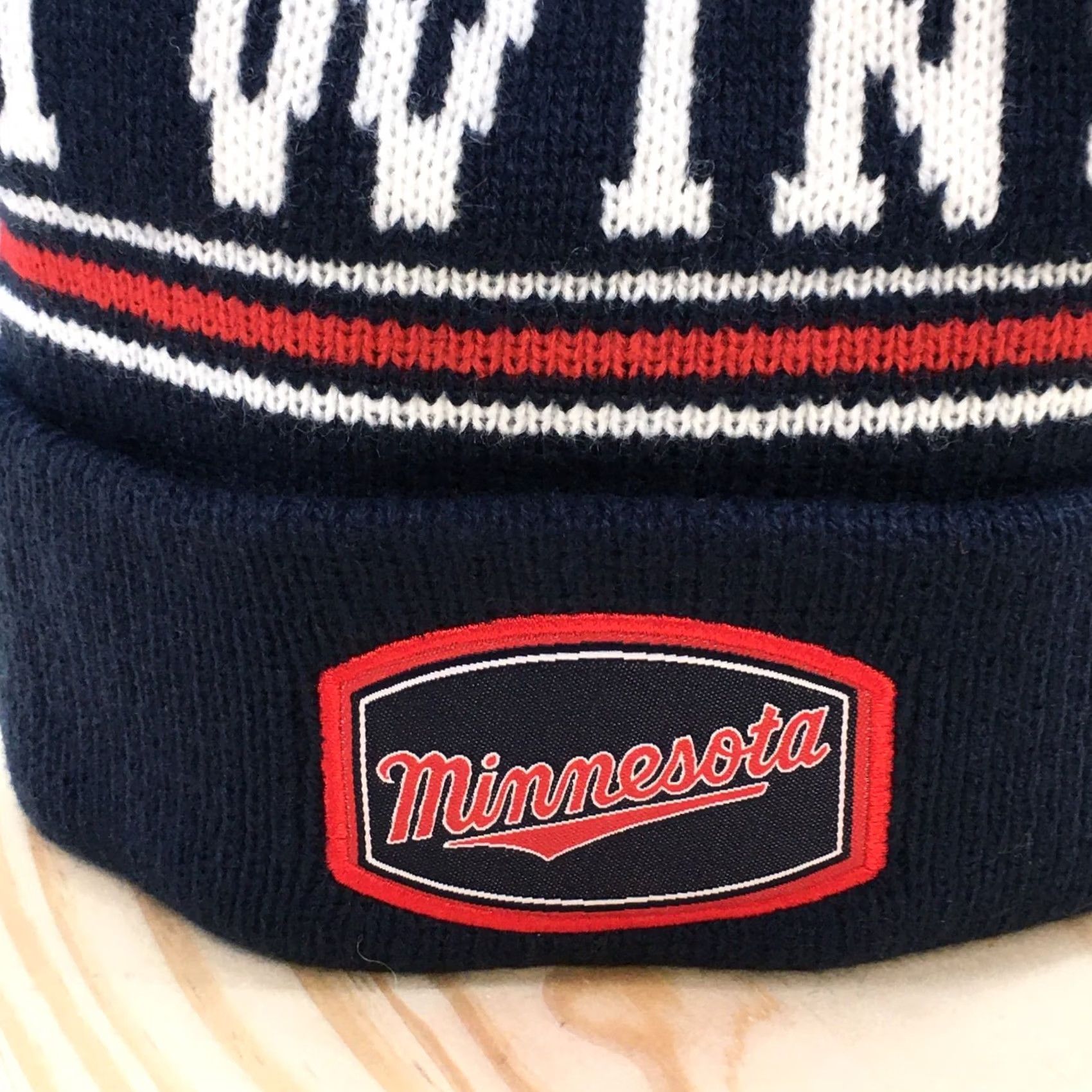 Twins Minnesota Twins Blue Knitted Acrylic Pompom Cuffed Beanie Hat Unisex OSFA Winter Size ONE SIZE - 6 Thumbnail