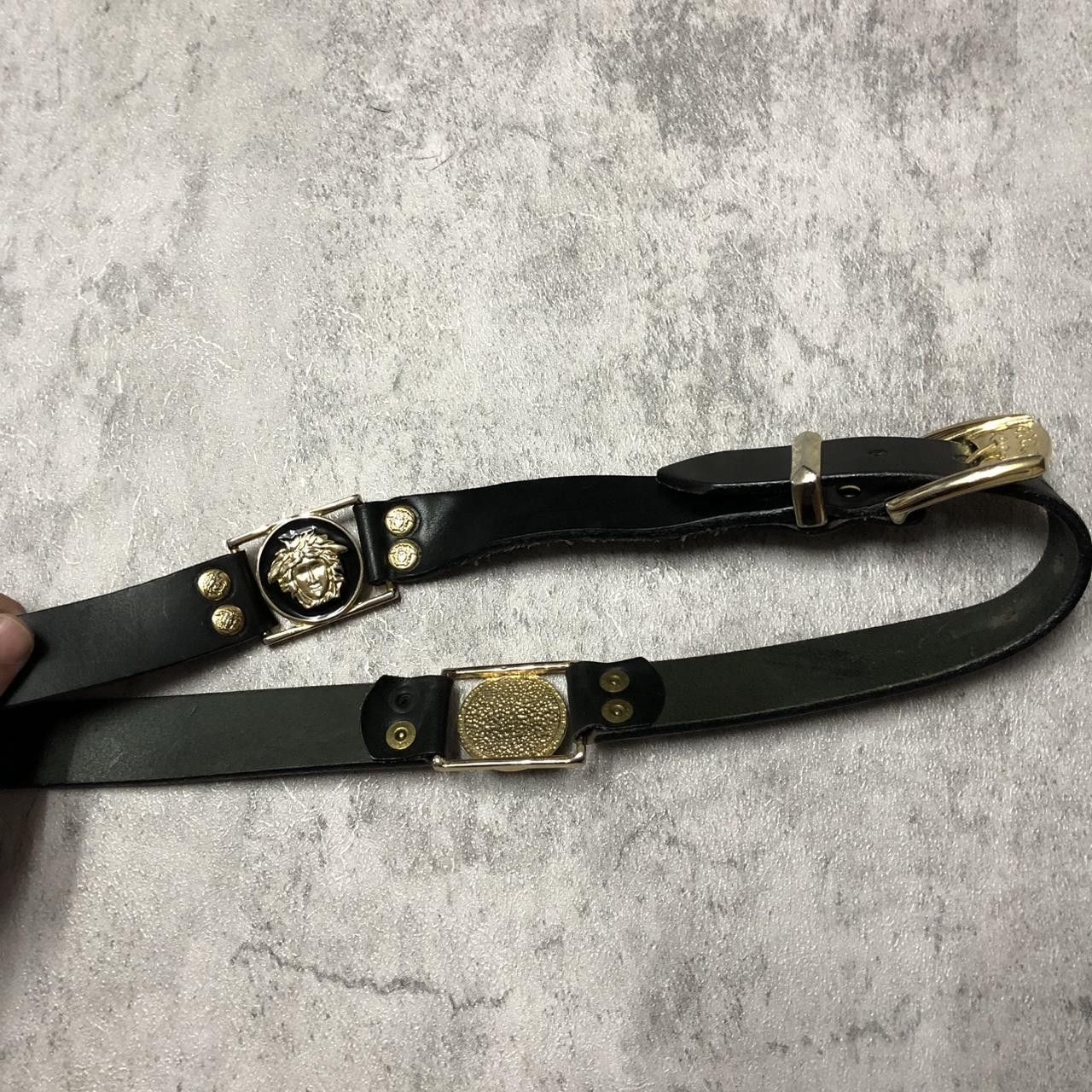 Other Black leather belt with gold buckle and lion head detail Size ONE SIZE - 1 Thumbnail
