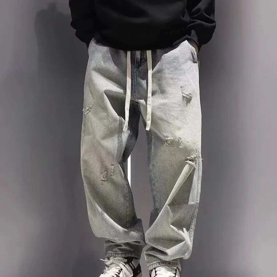 Japanese Brand Vintage high street loose ripped jeans Size US 32 / EU 48 - 1 Thumbnail