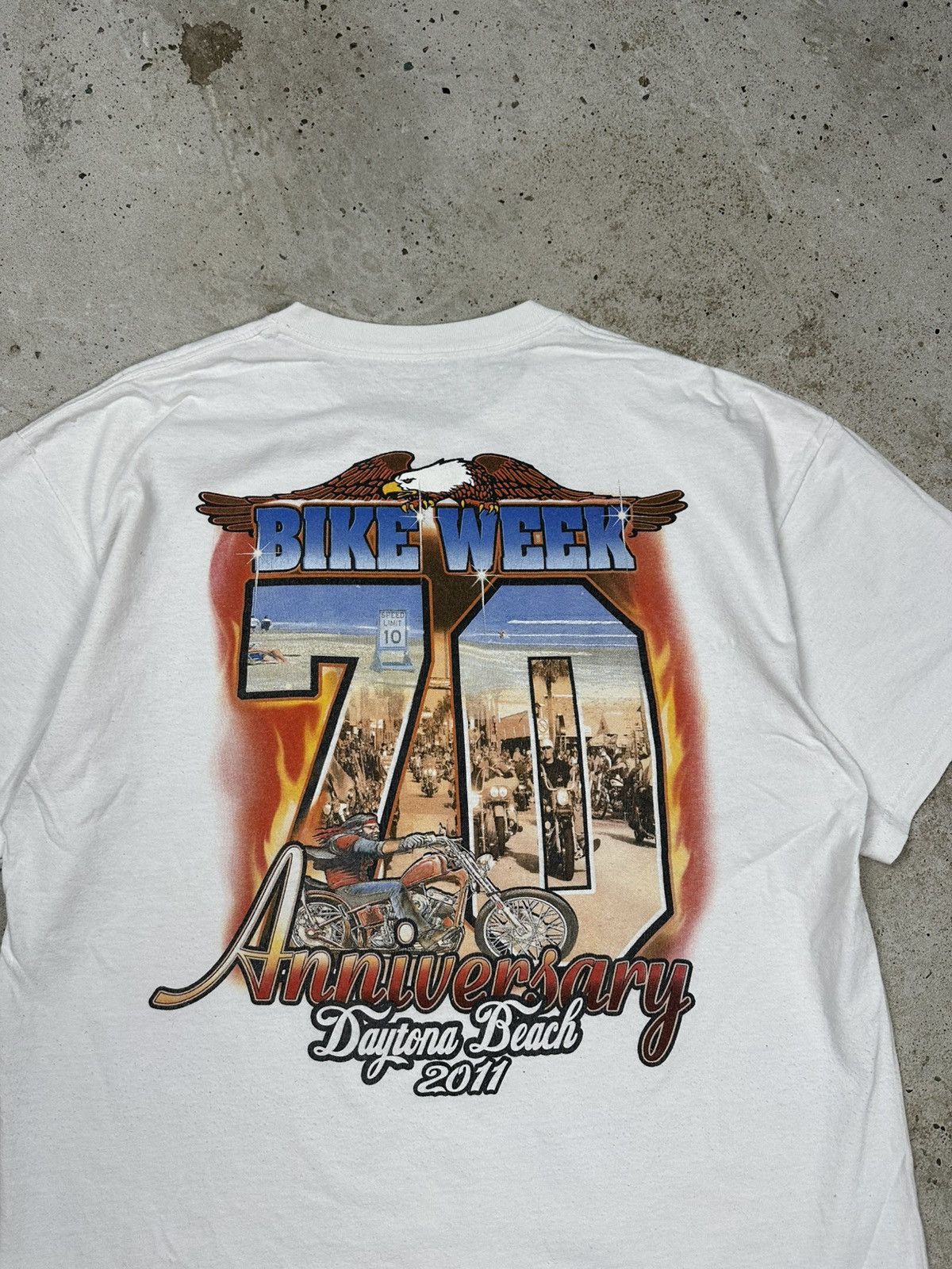 Harley Davidson Vintage Bike Week Daytona Beach Harley Moto Print T Shirt Size US XL / EU 56 / 4 - 1 Thumbnail