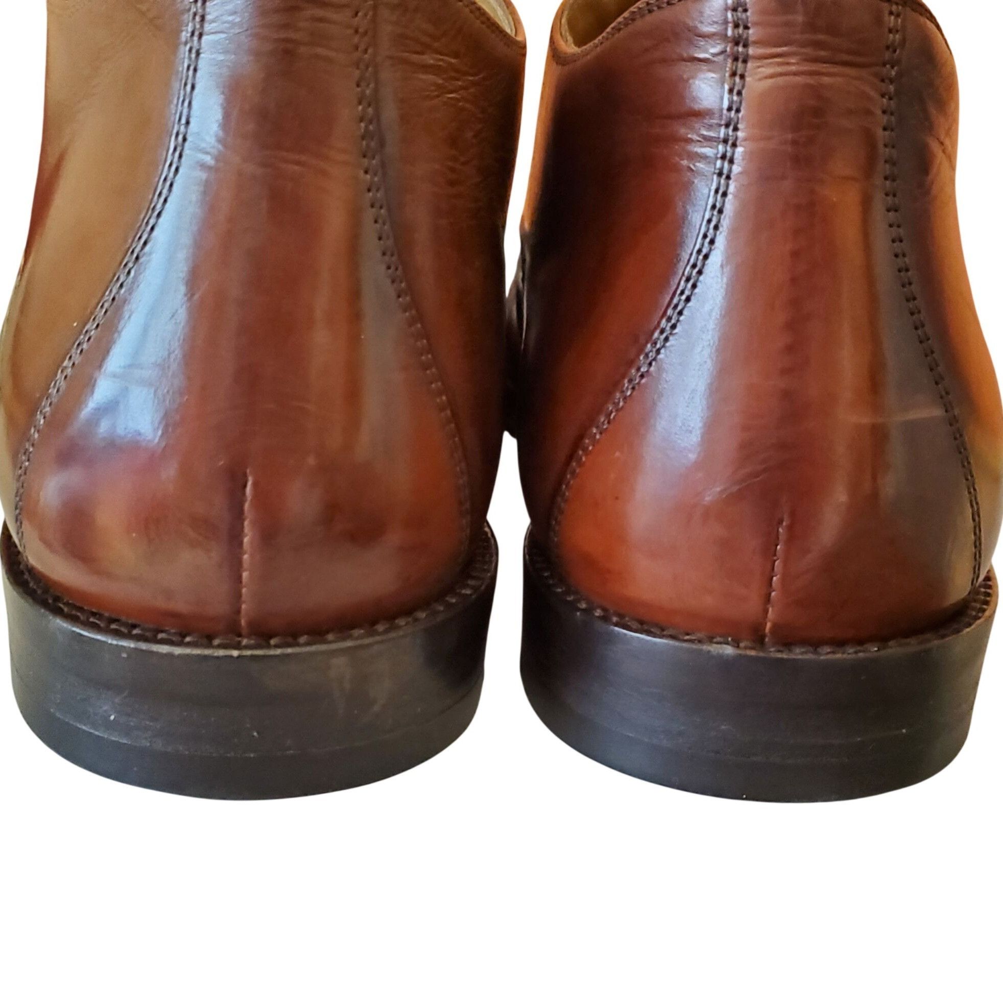 Cole Haan Italy Bragano Cole Haan Men's size 11.5 brown leather cap to Size US 11.5 / EU 44-45 - 4 Thumbnail