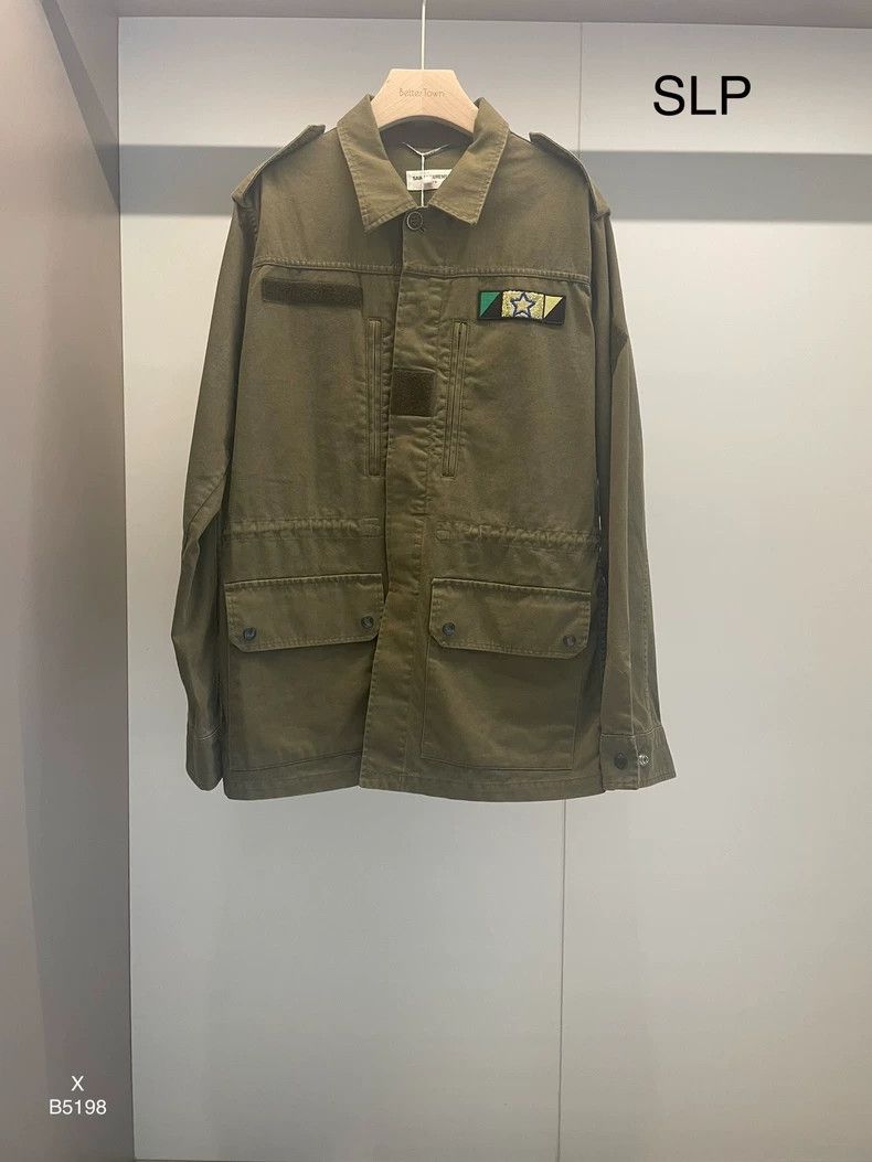 Yves Saint Laurent Saint Laurent Army green cotton midi jacket 2502-Nextarrow Size US M / EU 48-50 / 2 - 1 Thumbnail