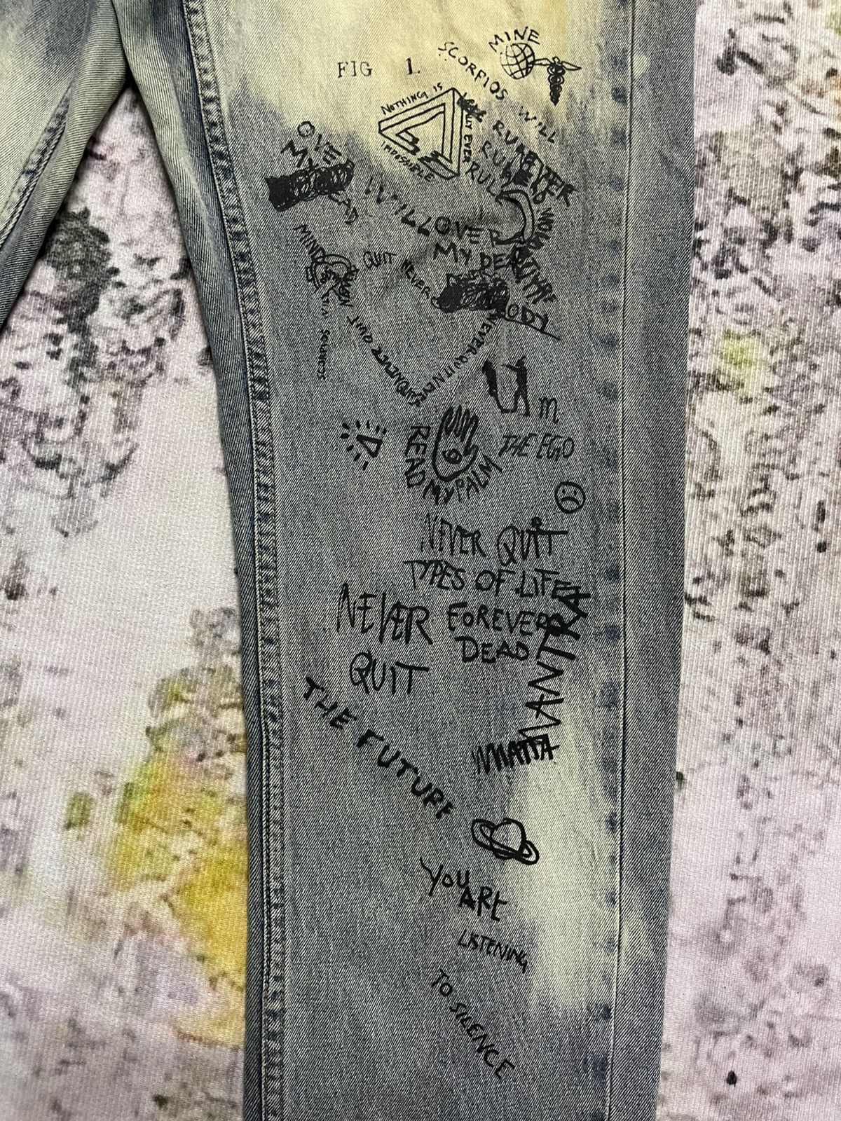 Cheap Monday × Japanese Brand Cheap Monday Japan Painted Skinnny Jeans Size US 37 - 7 Thumbnail