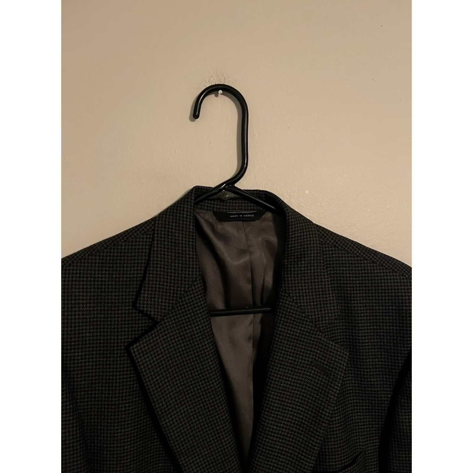 Brooks Brothers Brooks Brothers Blazer Jacket Coat Gray Wool Houndstooth Plaid Mens 41L Size 42R - 2 Thumbnail