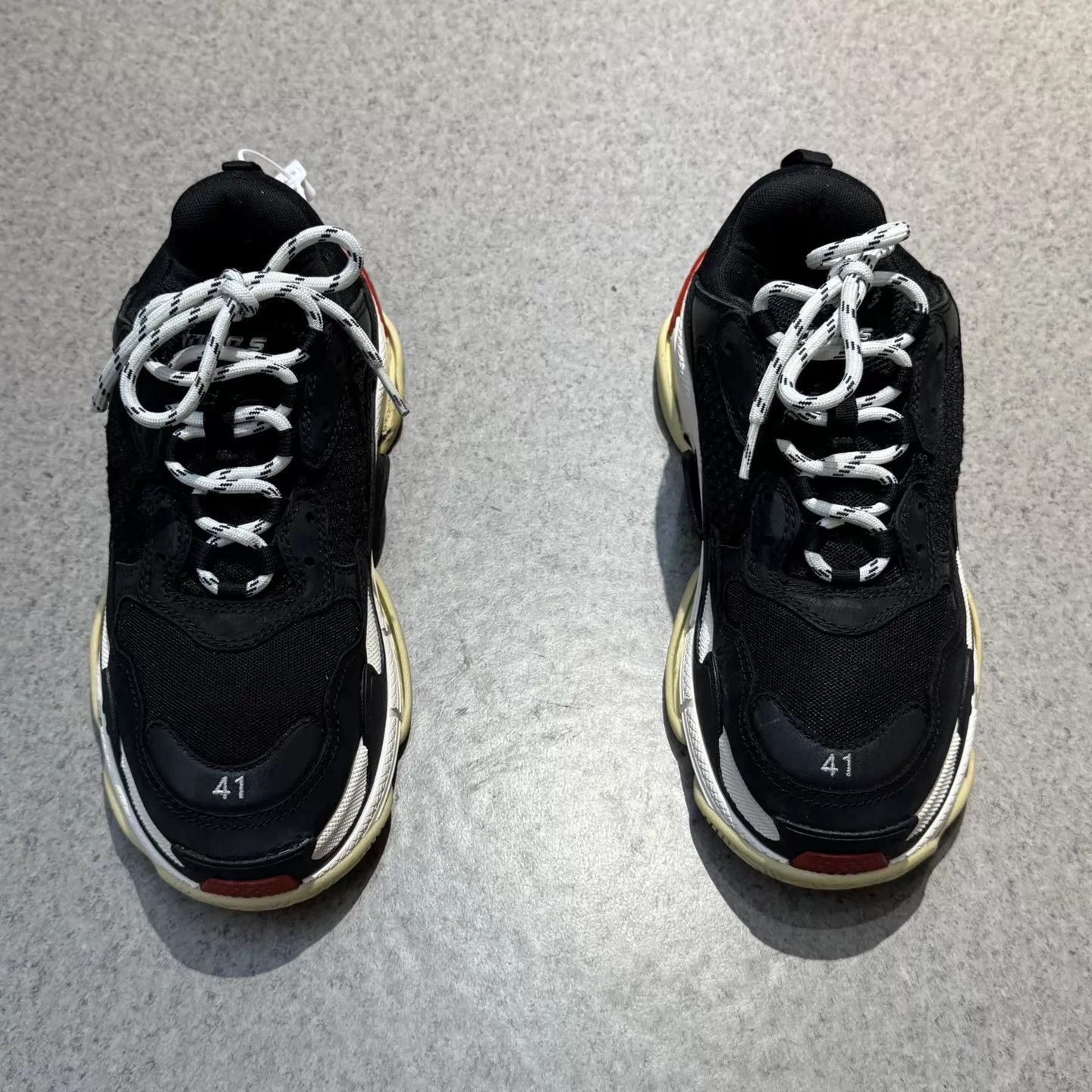 Balenciaga Balenciaga Triple S Black Red Distressed 41 Size US 8 / EU 41 - 5 Thumbnail
