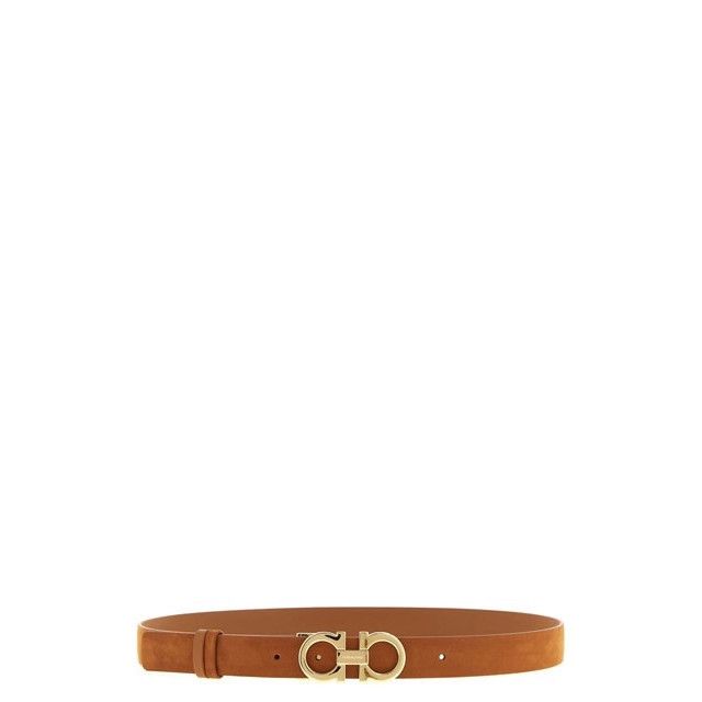 FERRAGAMO Women's Gancini Natural 25mm Reversible Belt New &