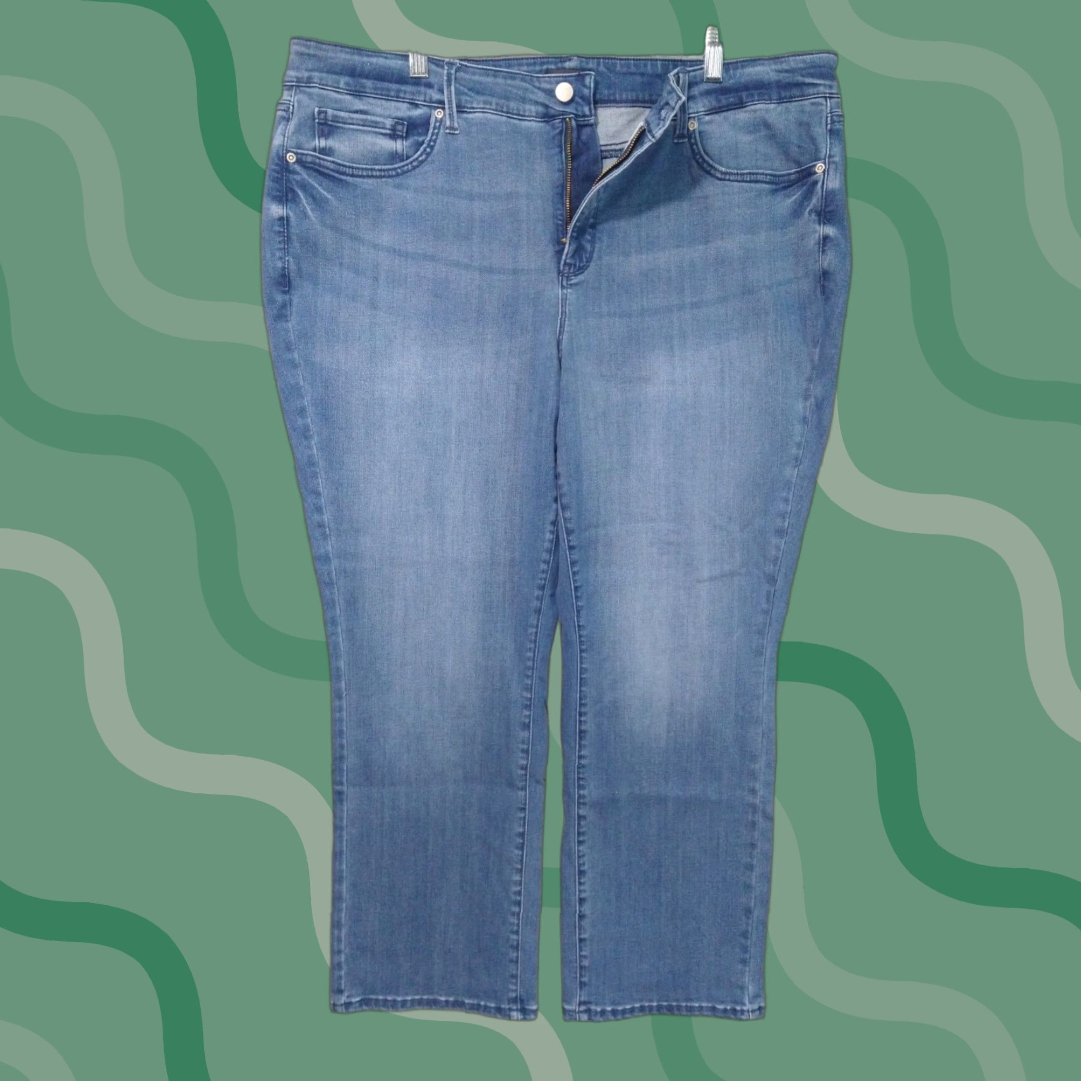 NYDJ NYDJ Jeans Womens 20WP Blue Denim Marilyn Straight Lift Tuck Stretch 5-Pocket Size 42" / US 20 - 1 Thumbnail