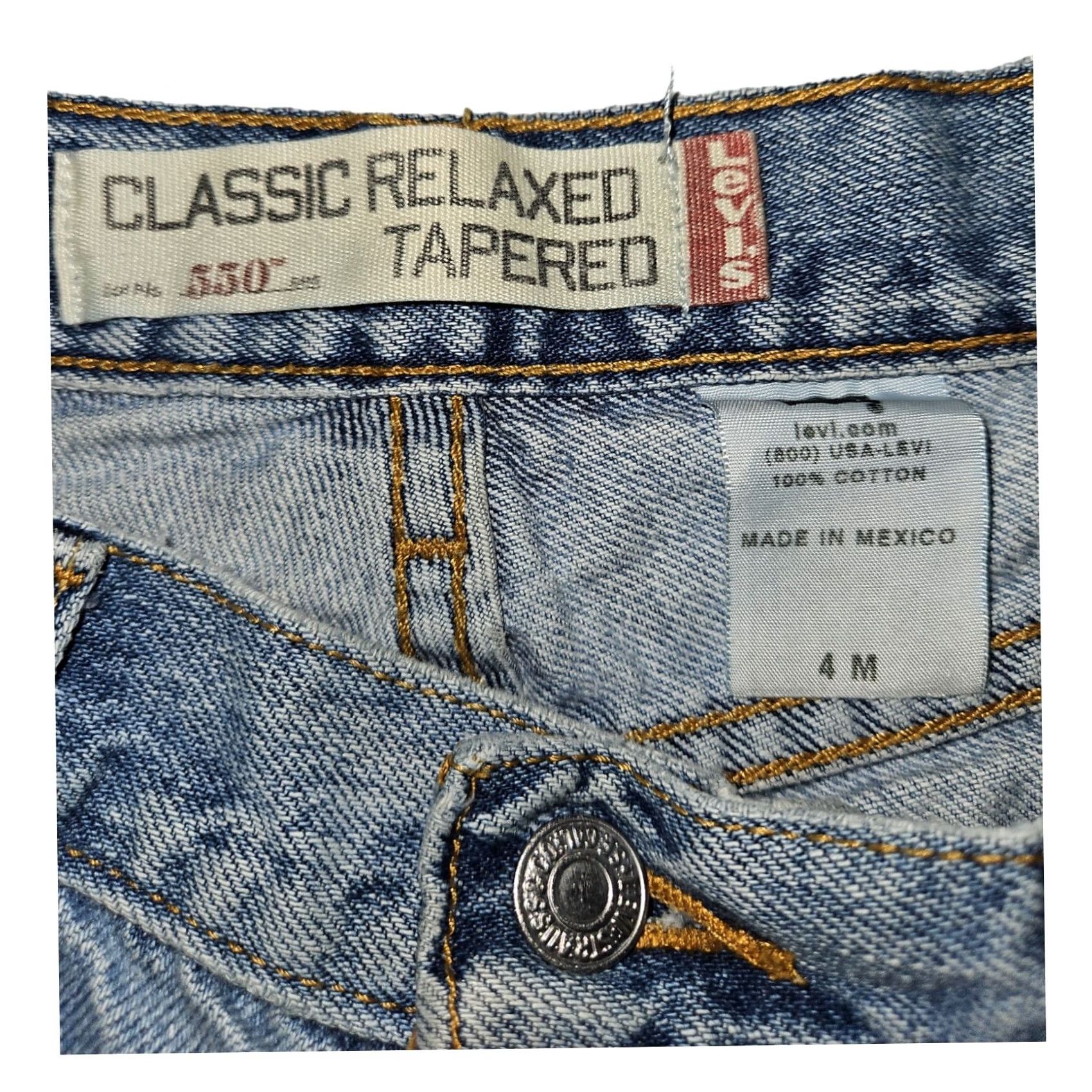 Levi's VINTAGE Levi's 550 Jeans Juniors 4M Relaxed Tapered Mid Rise 28in Blue 90s Grunge Hipster Womens Jeans Size 27" / US 4 / IT 40 - 2 Thumbnail