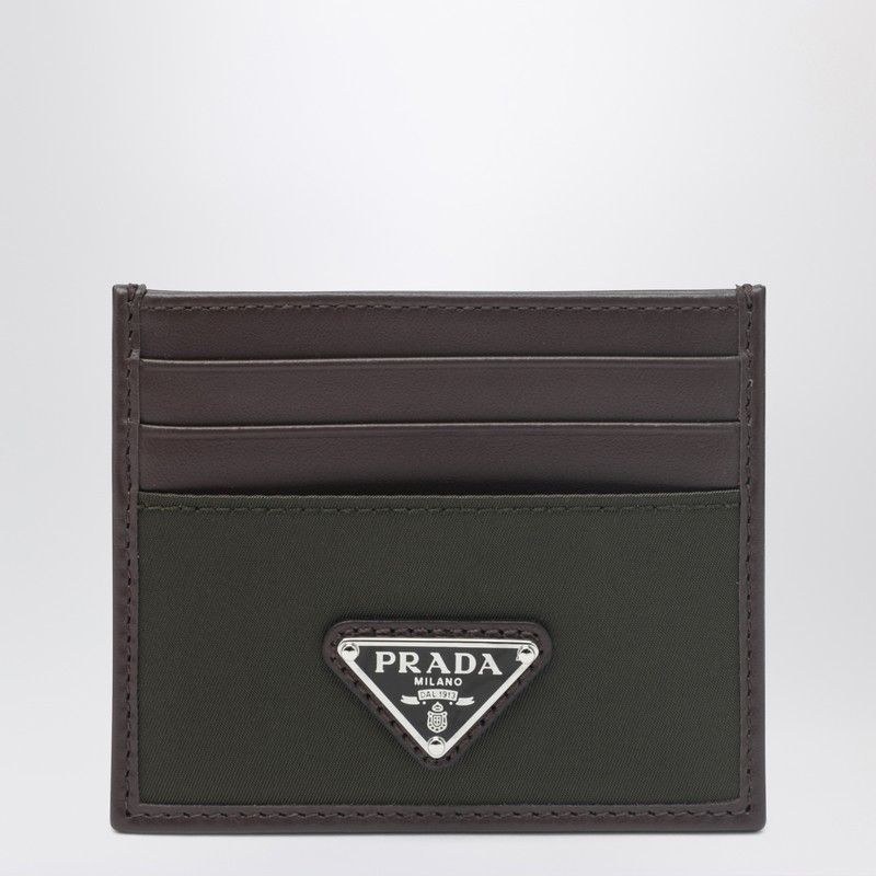 Prada Prada Speedrock Card Holder In Re-Nylon Camouflage And Leather