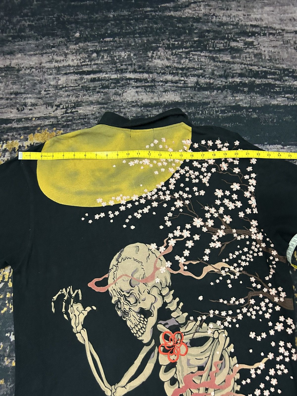 Karakuri Tamashii Japanese Oriental Brand Skull Sakura embroidered Sukajan Size US XXL / EU 58 / 5 - 16 Thumbnail