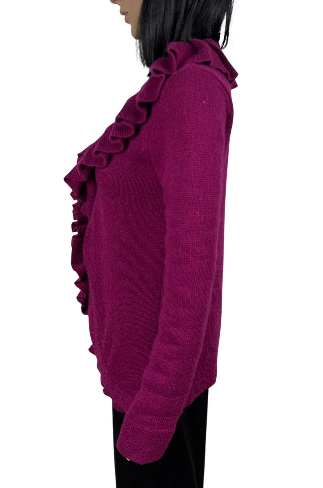Emporio Armani Emporio Armani Ruffle Cardigan Wool Viscose size 46 Size L / US 10 / IT 46 - 5 Thumbnail