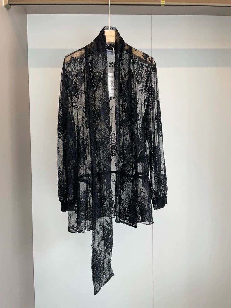 Balenciaga Balenciaga Black lace shirt 2502-Nextarrow Size M / US 6-8 / IT 42-44 - 2 Thumbnail