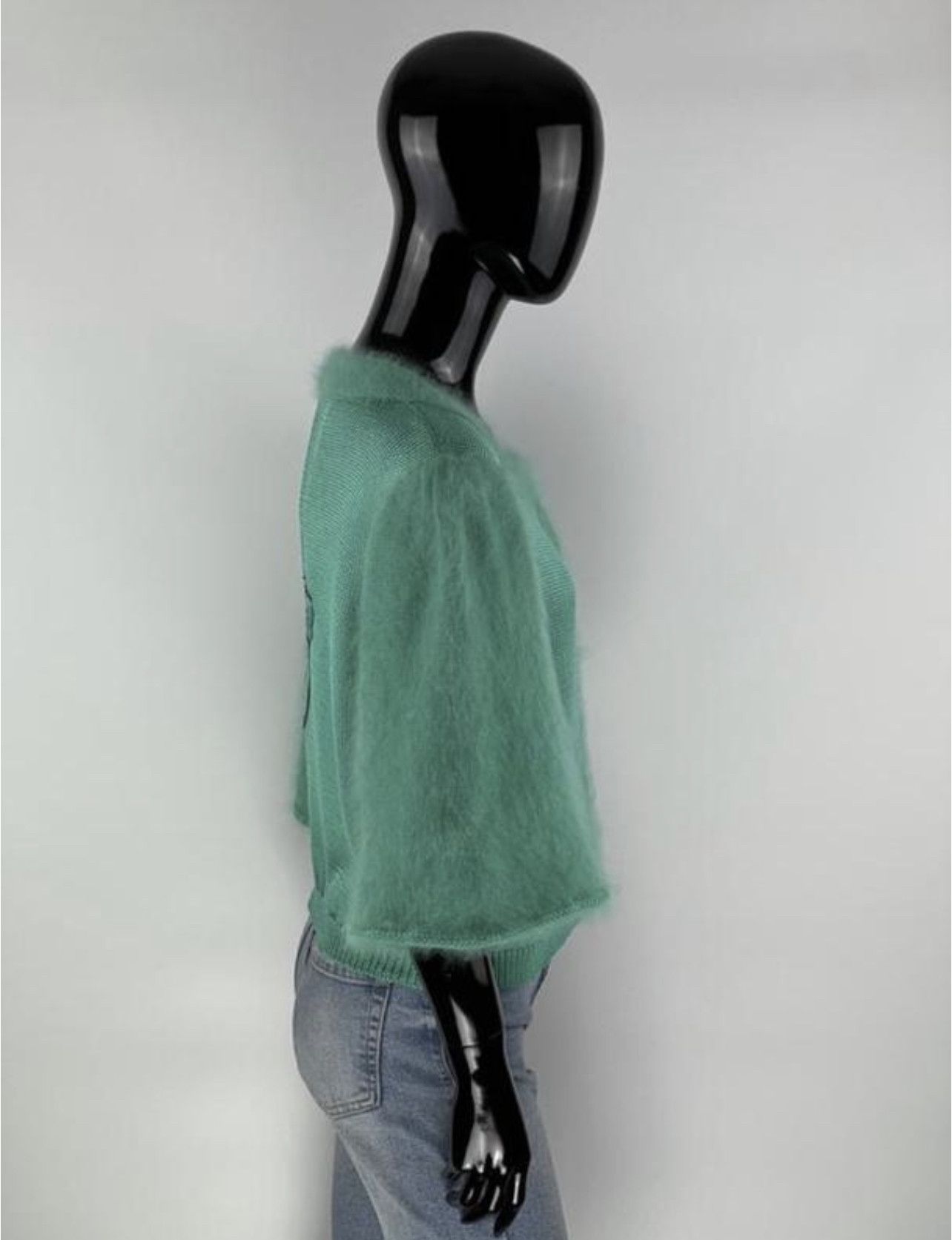 Handmade × Vintage Vintage Kornelia Frings Silk Angora Cropped Cardigan Size M Size M / US 6-8 / IT 42-44 - 2 Thumbnail