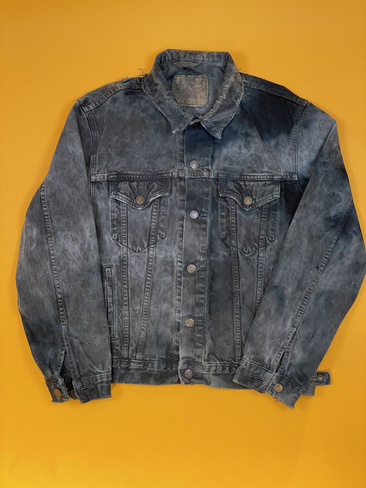 Levi's Distressed ThrashedLevis Trucker Denim jacket UNIQUE RARE Size US M / EU 48-50 / 2 - 1 Thumbnail
