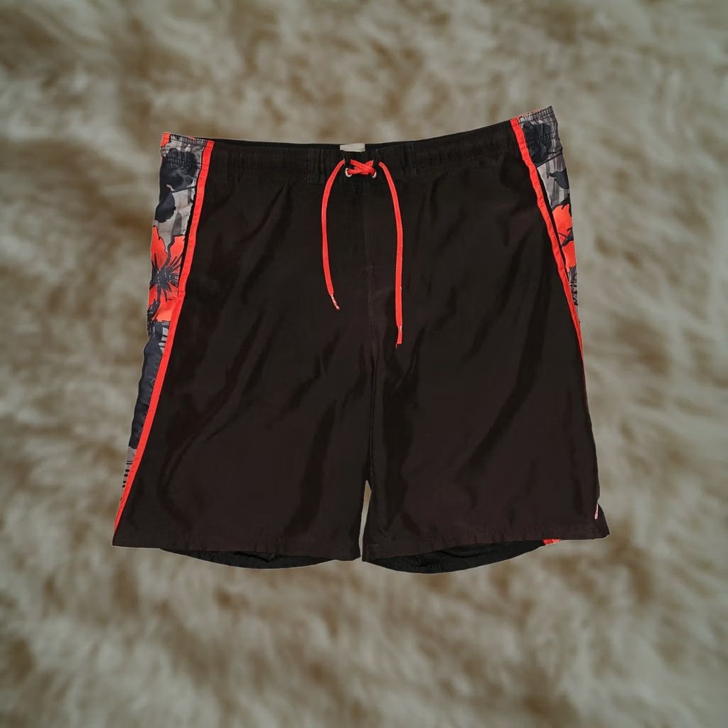 Nike Nike Mens XL Black Swim Trunks Men Floral Draw String Vacation Beach Size ONE SIZE - 1 Thumbnail