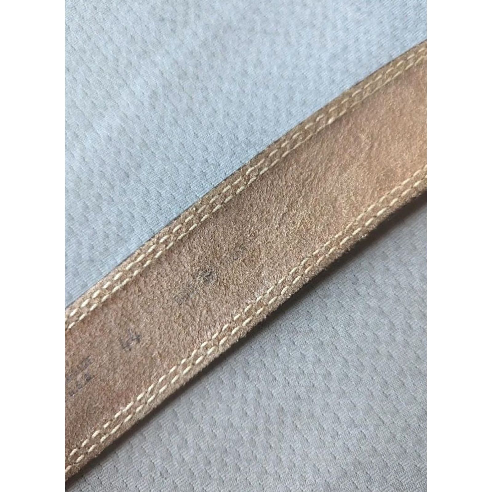Vintage VINTAGE WESTERN belt Dona Allen leather COWHIDE 42 black Acorns handcrafter Buckle USA Mens Belt Size 42 - 3 Thumbnail