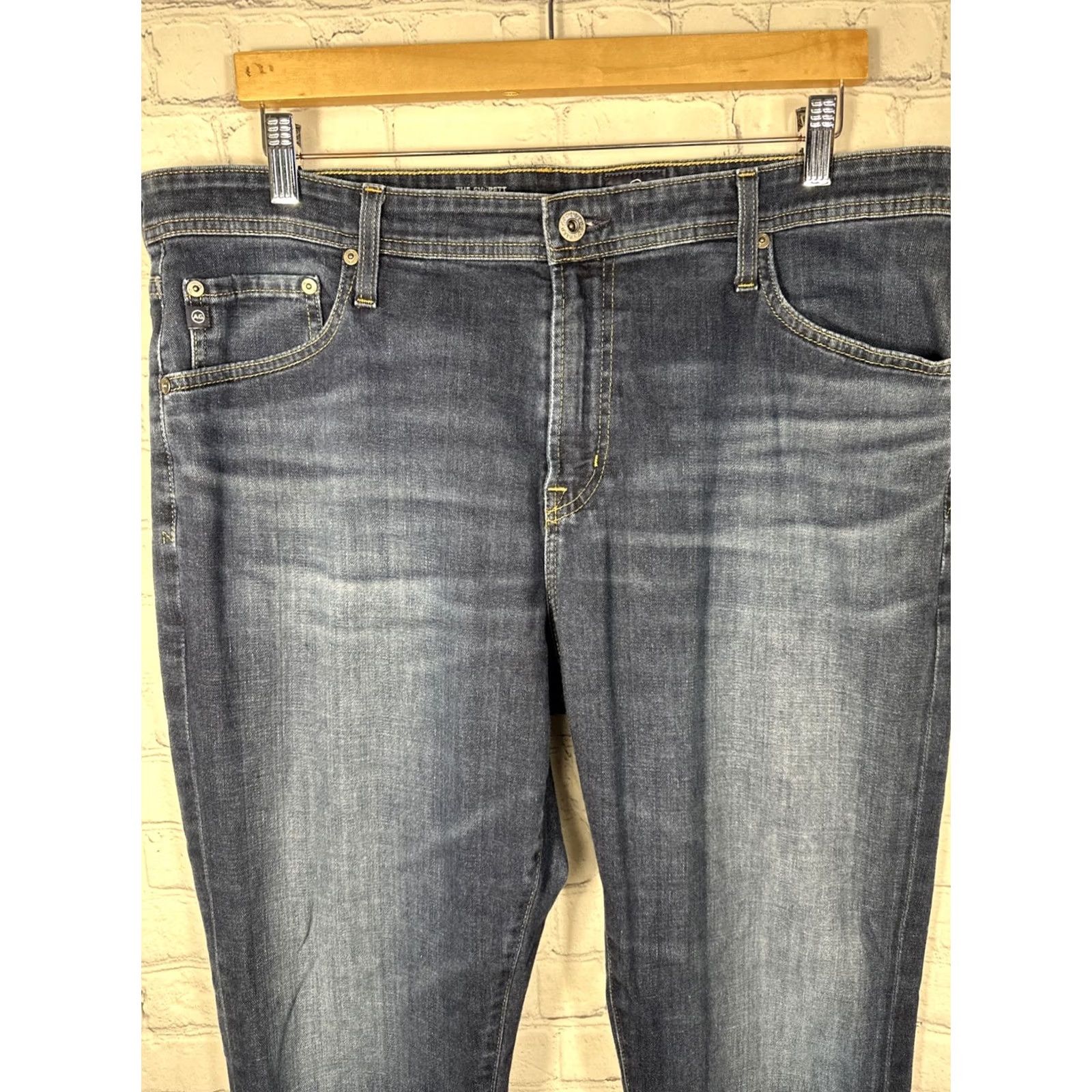 Denime AG Denim 360 The Everett Slim Straight Jeans 38x32 Mens Blue Size US 38 / EU 54 - 2 Thumbnail