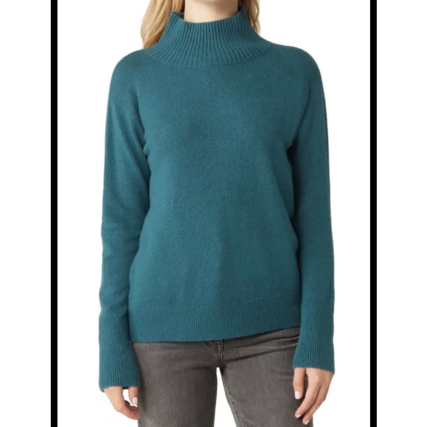 Other Caslon Womens Green Funnel Neck Cotton Blend Sweater XL NWOT Size XL / US 12-14 / IT 48-50 - 1 Thumbnail