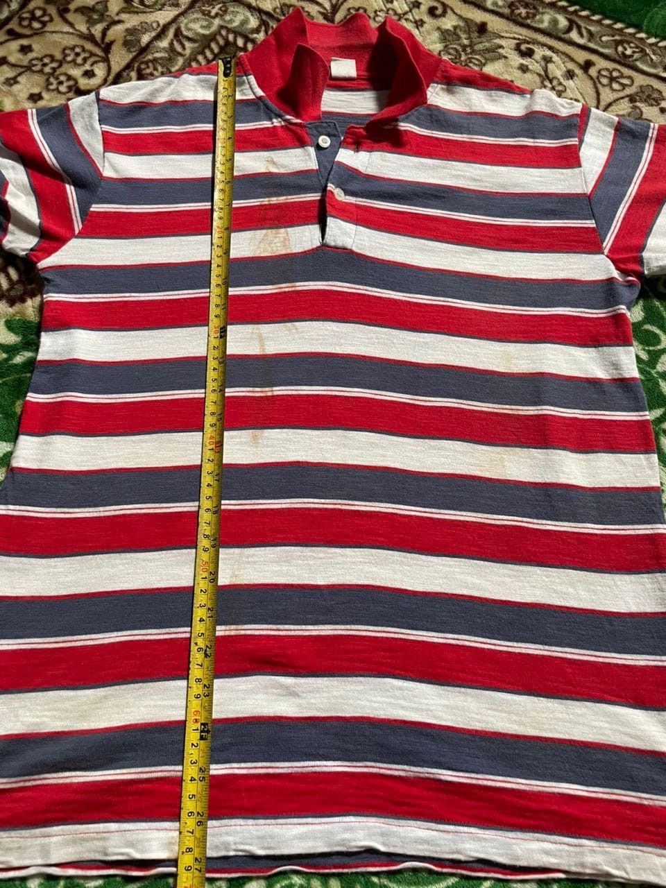 Vintage K6-21 Power To The People Striped red blue Polo Shirt Size US L / EU 52-54 / 3 - 3 Thumbnail