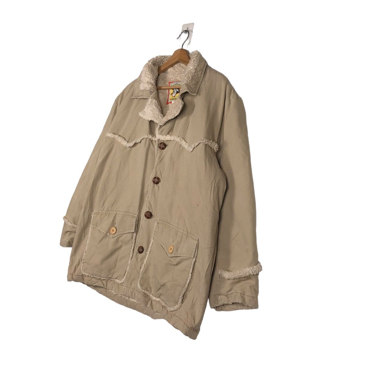 Johnbull 🔥VINTAGE BIKER SHEARLING JACKET DOUBLE COLLAR JOHN BULL Size US M / EU 48-50 / 2 - 4 Thumbnail