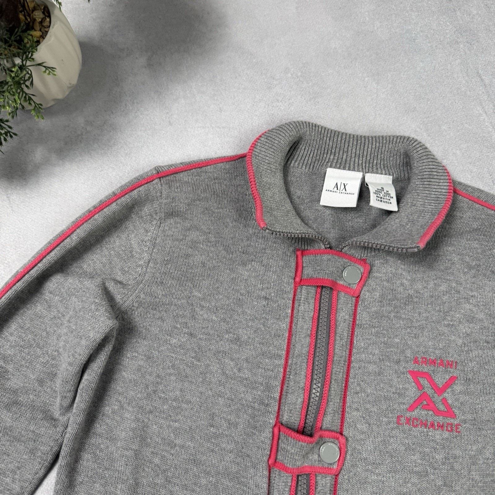 Armani Exchange AX Armani Exchange Women Grey Cardigan Size S Cotton Size S / US 4 / IT 40 - 4 Thumbnail