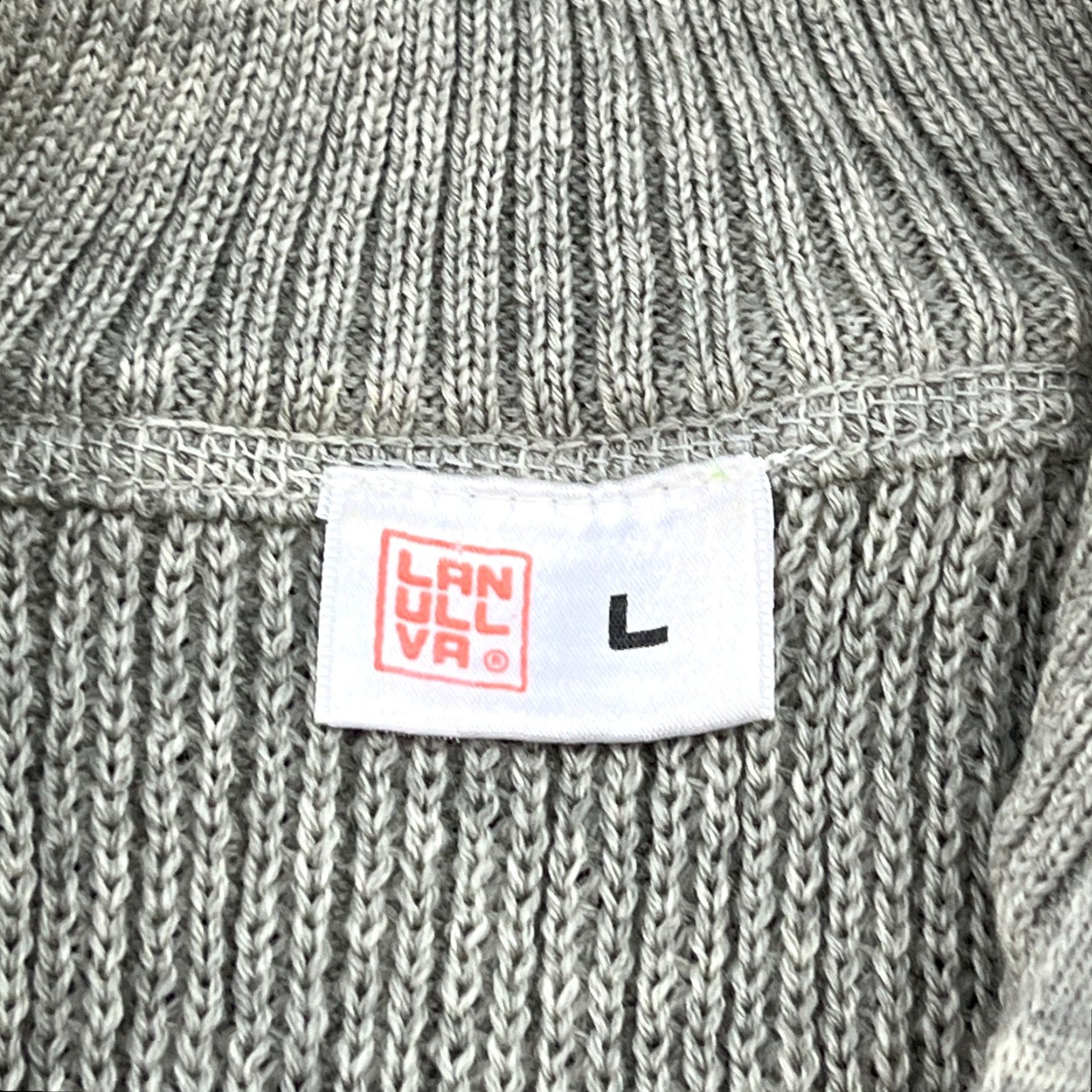 Vintage LANULLVA Womens Sweater Large Knit 1/4 Zip Beige Wool Turtleneck Thermal Pullover Knit Shirt Womens Size L / US 10 / IT 46 - 6 Thumbnail