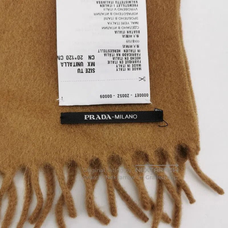 Prada Prada Cashmere Logo Fringe Scarf. Size ONE SIZE - 3 Thumbnail