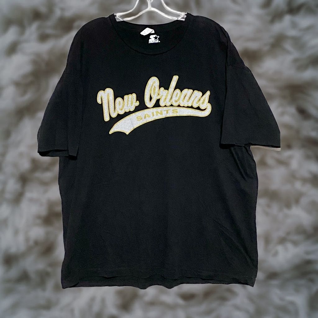 Starter VINTAGE New Orleans Saints Starter Tailsweep Black Shirt Mens 2X Spell Out Retro Sporty Size US XXL / EU 58 / 5 - 1 Thumbnail