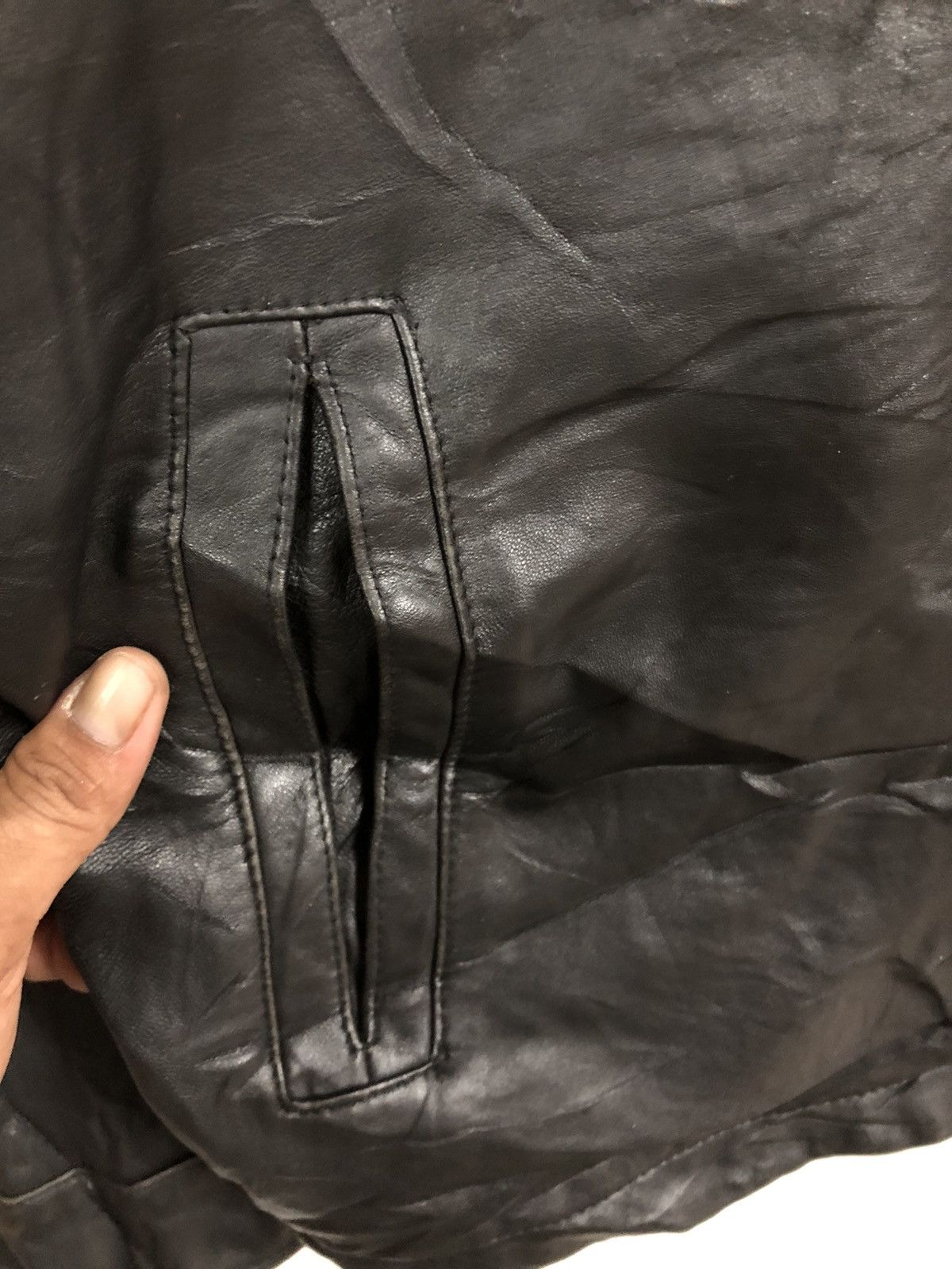 Designer × Lyle & Scott × Vintage Vintage 90’s Lyle & Schott Leather Jacket Zipper Size US M / EU 48-50 / 2 - 5 Thumbnail