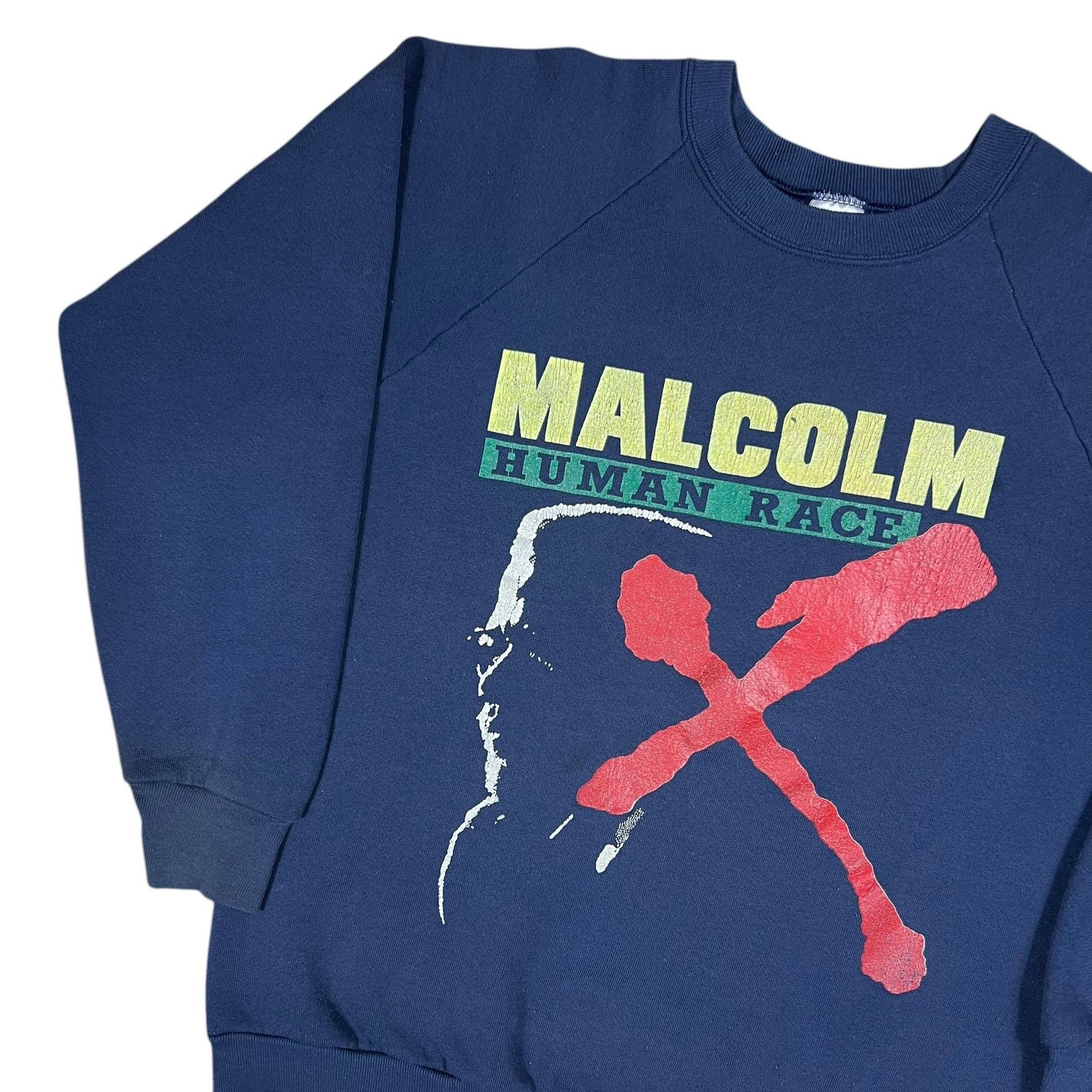 Fruit Of The Loom × Vintage Vintage 80s Malcom X Human Race faded crewneck (M) Size US M / EU 48-50 / 2 - 4 Thumbnail