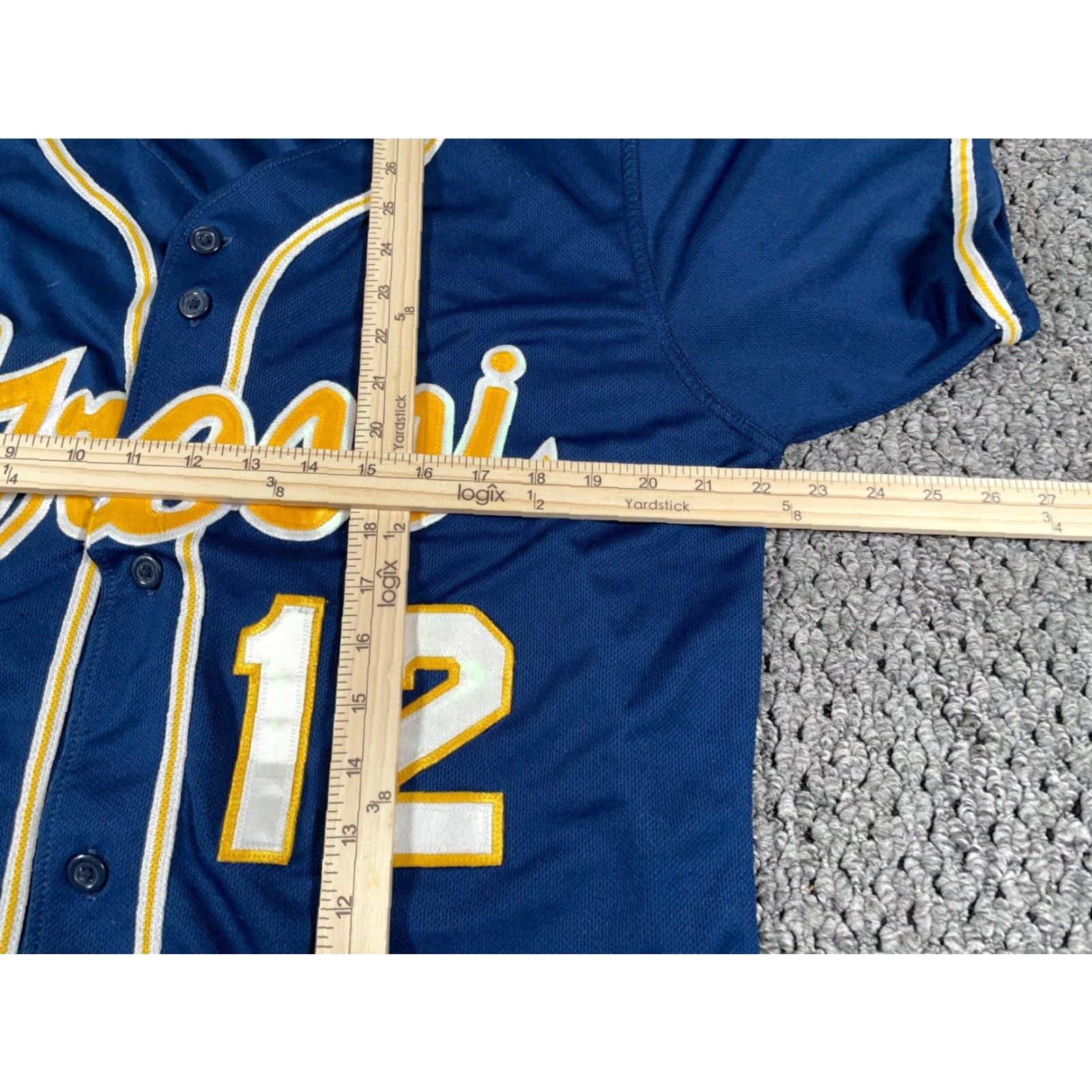 Vintage Retro Maxim Baseball Jersey Adult Large Dark Blue Sewn Stitched Numbers Size US L / EU 52-54 / 3 - 5 Thumbnail