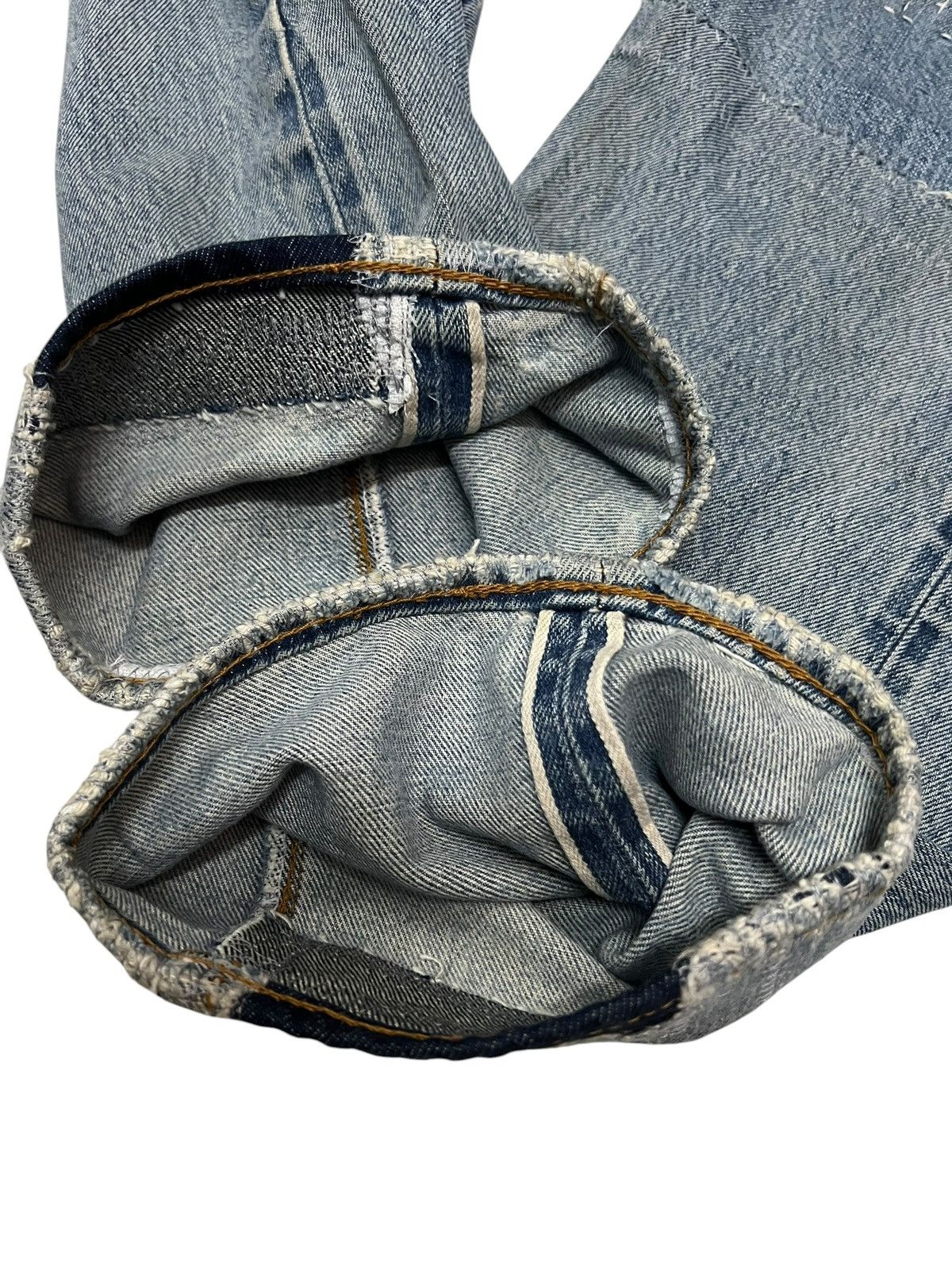 Levi's Reconstruc💥Vintage 70’Levis 501 Rindem Selvedge Sashiko Boro Size US 32 / EU 48 - 9 Thumbnail
