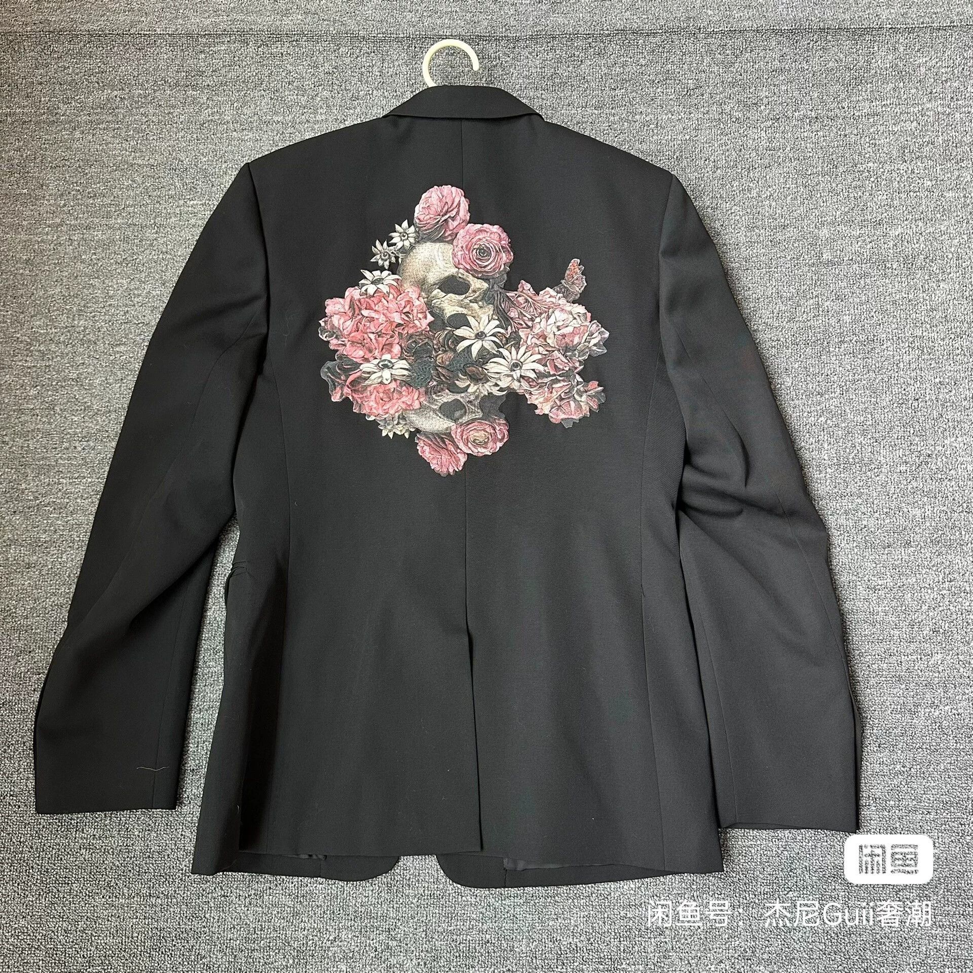 Dior Dior Homme Floral Skull Black Suit 48 Kamei Embroidered Size 48R - 2 Thumbnail
