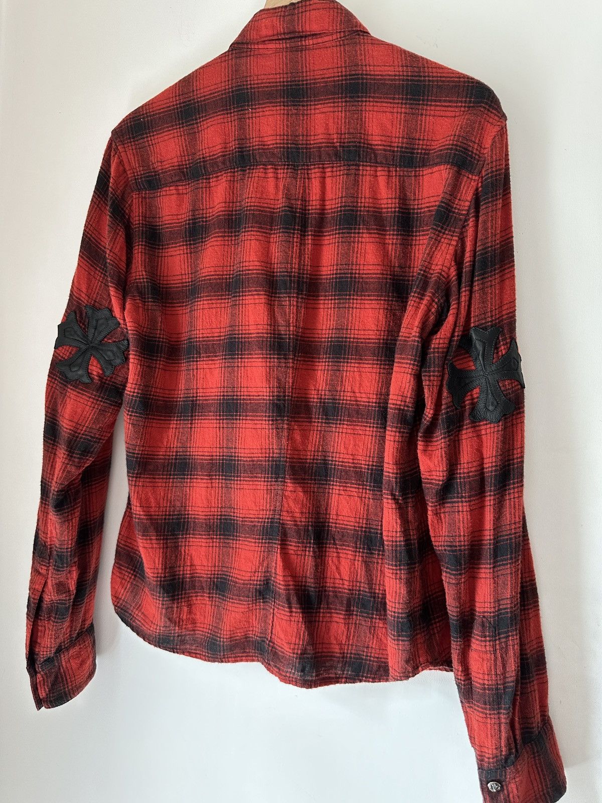 Chrome Hearts Chrome Hearts Red Leather Elbow Cross Flannel Size US M / EU 48-50 / 2 - 4 Thumbnail