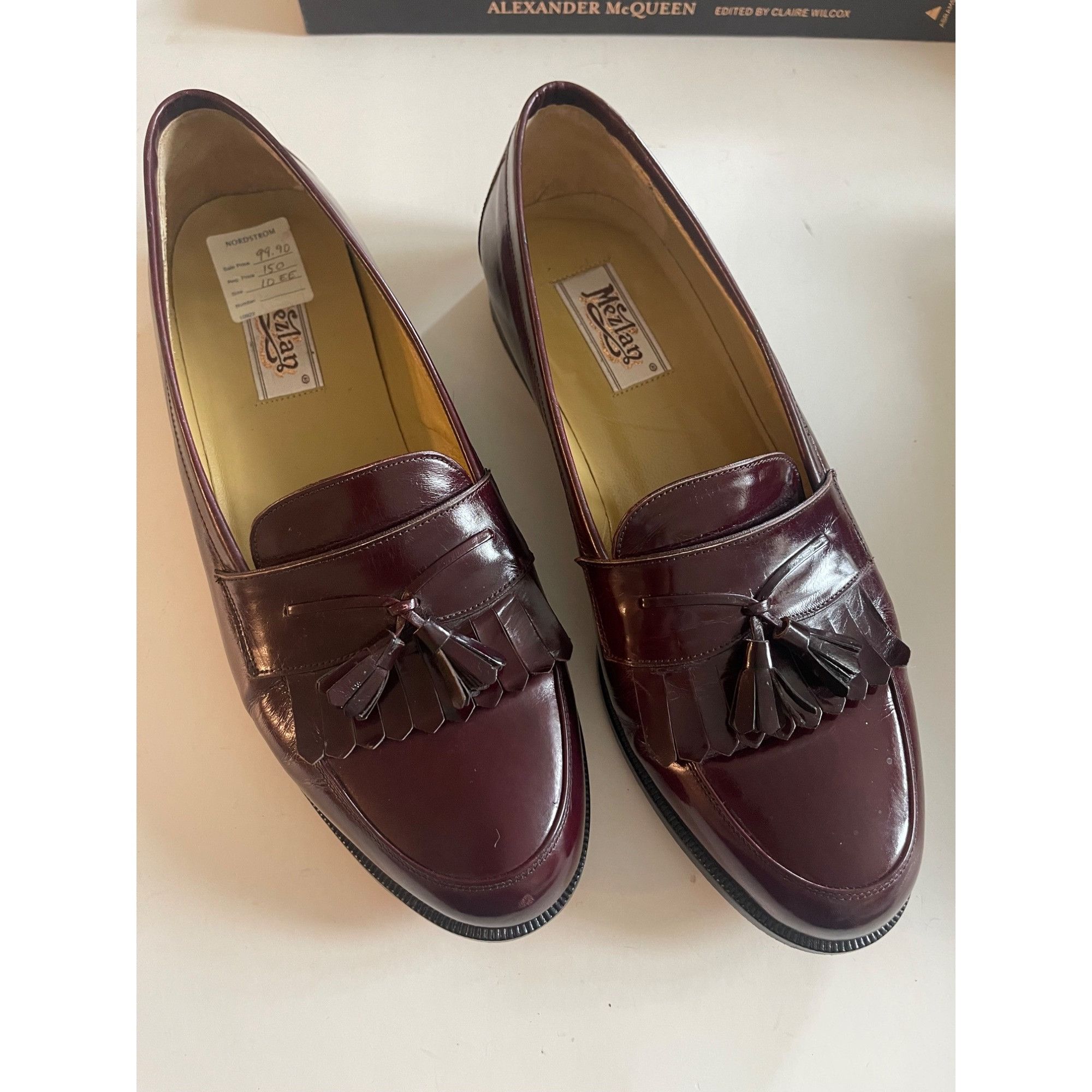 Mezlan MEZLAN BURGUNDY MADE IN SPAIN KILTI TASSEL LEATHER SLIP ON L Size US 10 / EU 43 - 4 Thumbnail