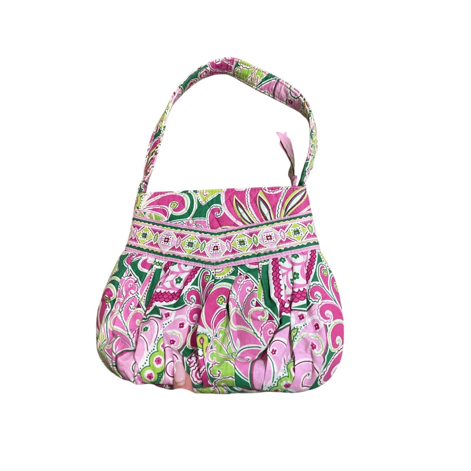 Vera Bradley Paisley Pink Green Y2K Tote Early 2000 Babydoll, Women's
