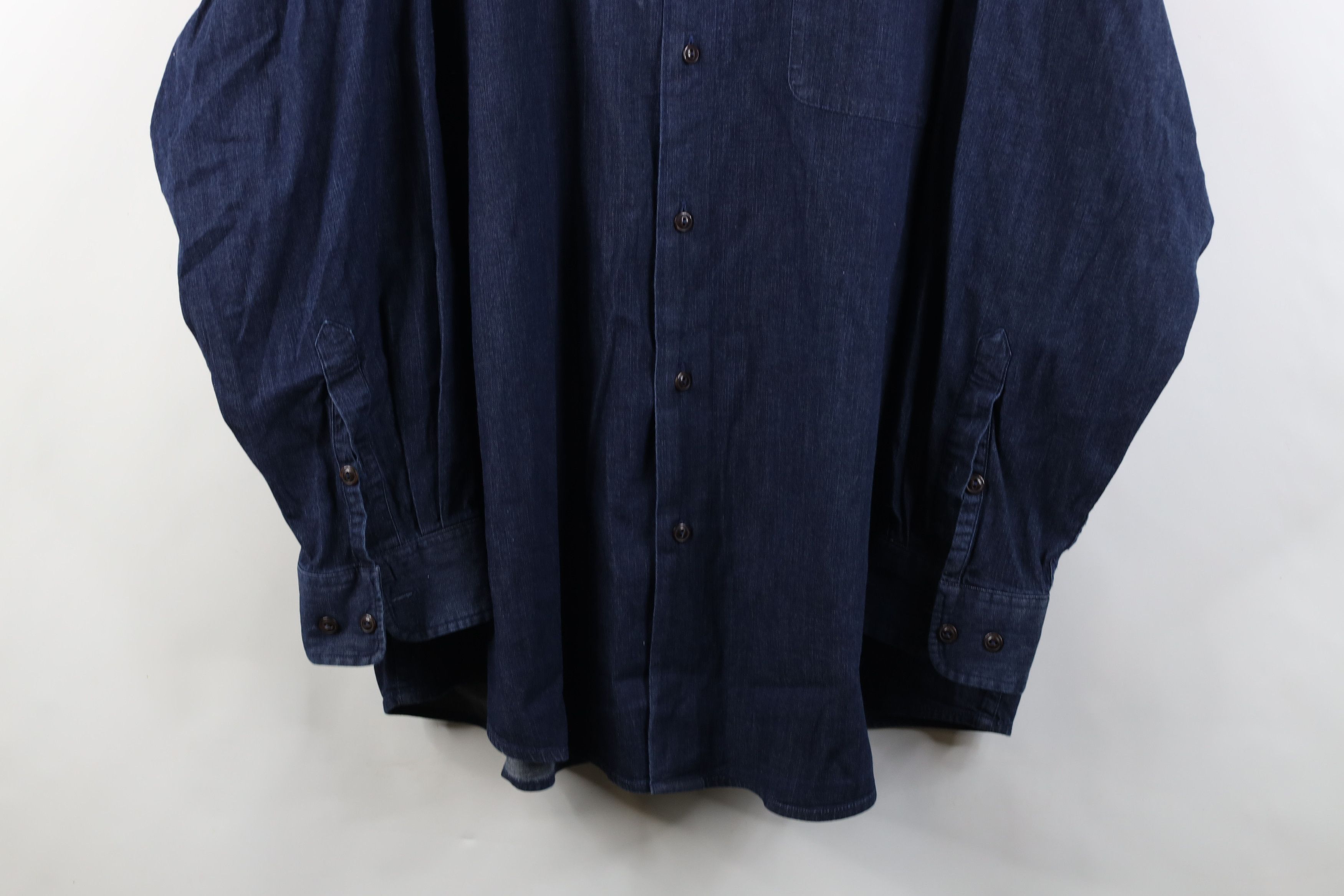 Orvis Vintage Orvis Denim Collared Button Down Shirt Indigo Size US XXL / EU 58 / 5 - 3 Thumbnail
