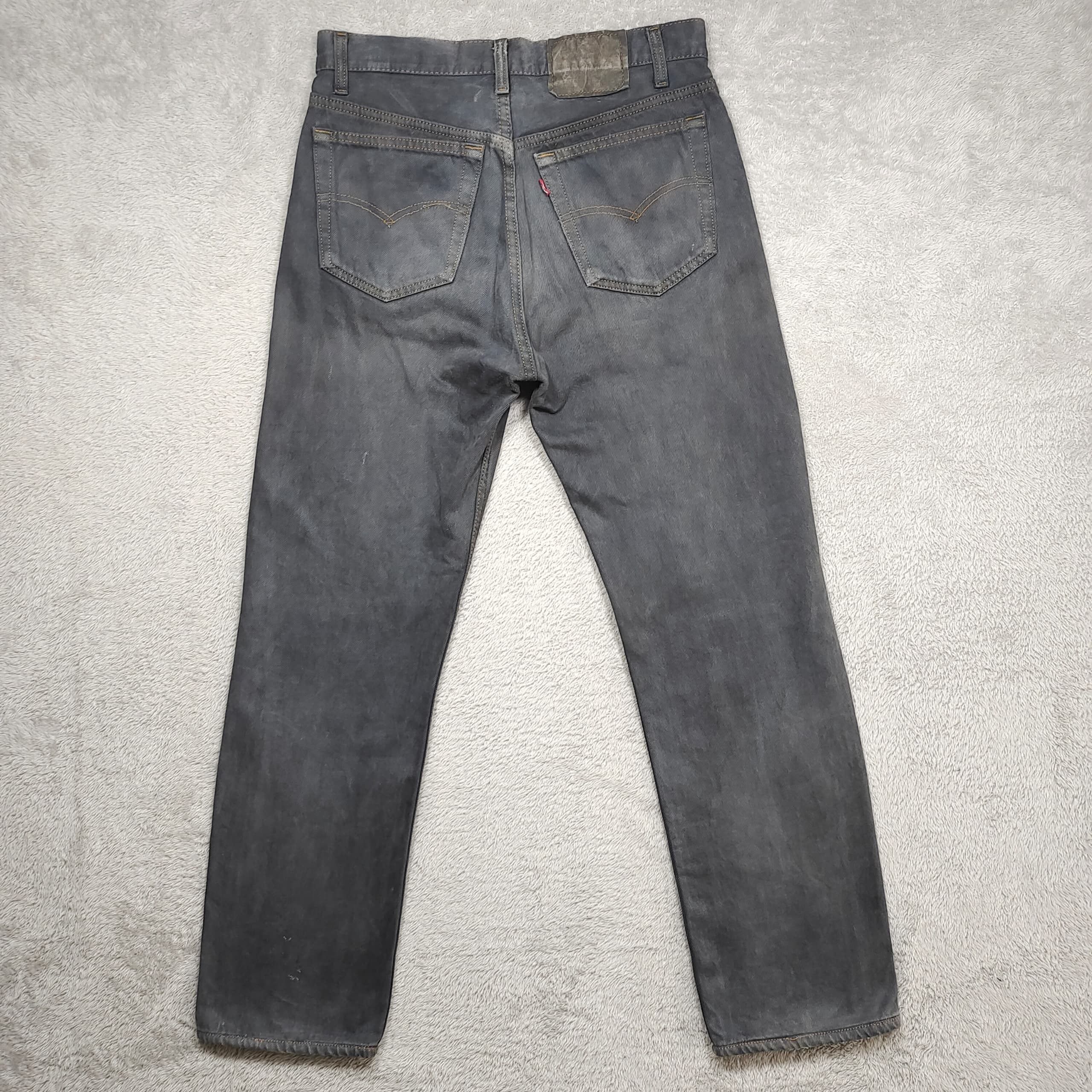 Levi's Vintage 90s Levi’s 501 Overdyed Black Patched Knees Charcoal Size US 30 / EU 46 - 4 Thumbnail