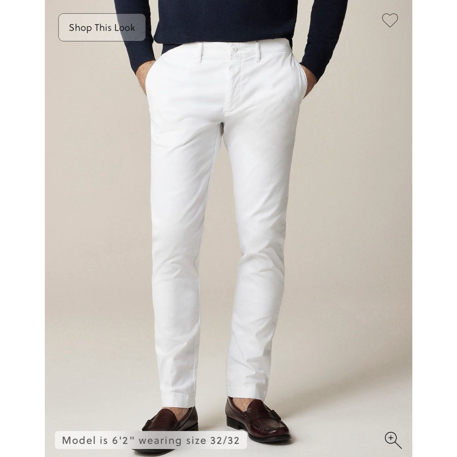 J.Crew J.Crew Mens 484 Slim-fit Stretch Chino White Pant 28/32 Size US 28 / EU 44 - 1 Thumbnail