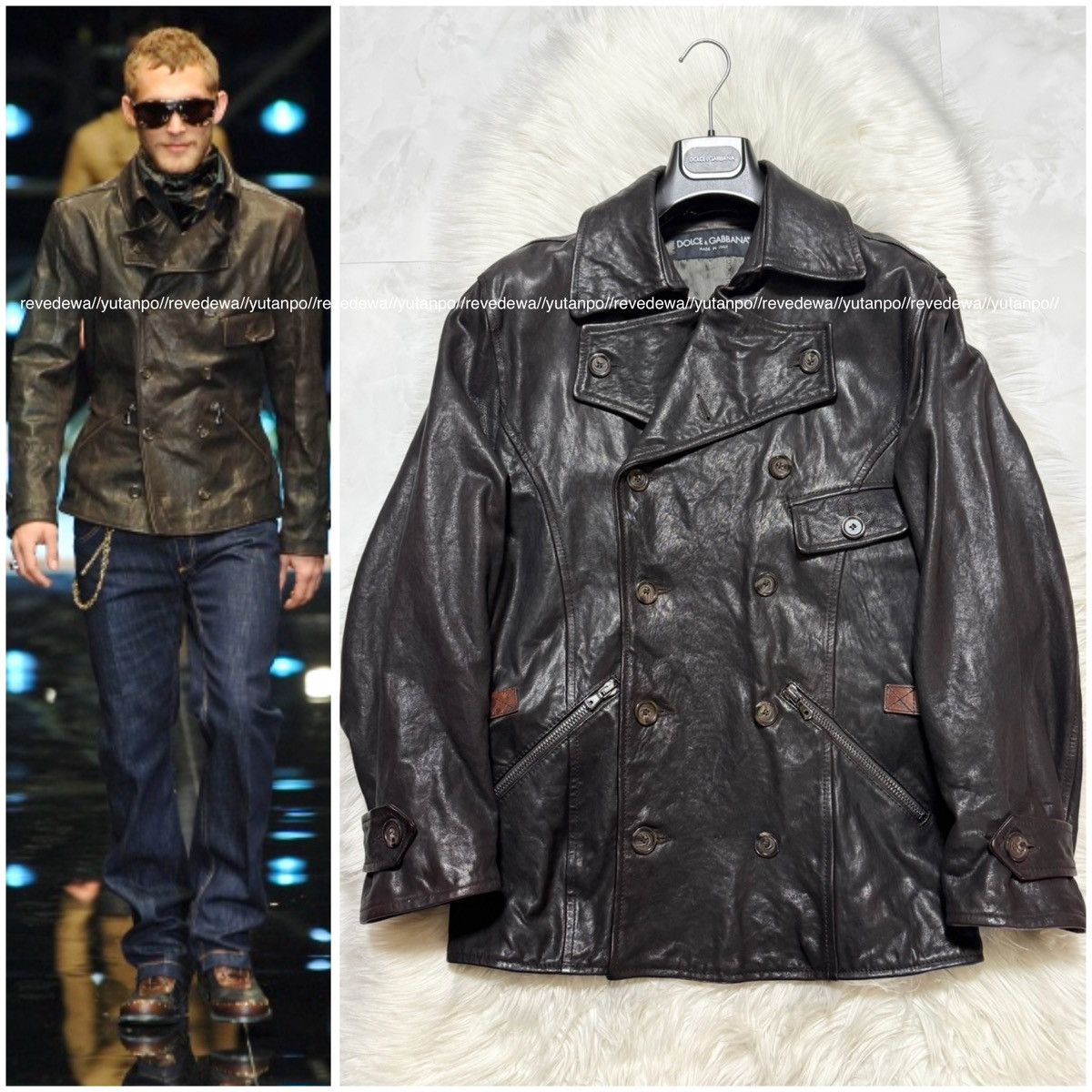 DOLCE & GABBANA Jacket Black Leather Full Zip Hooded Men IT46 /US36 /S RRP  $3000