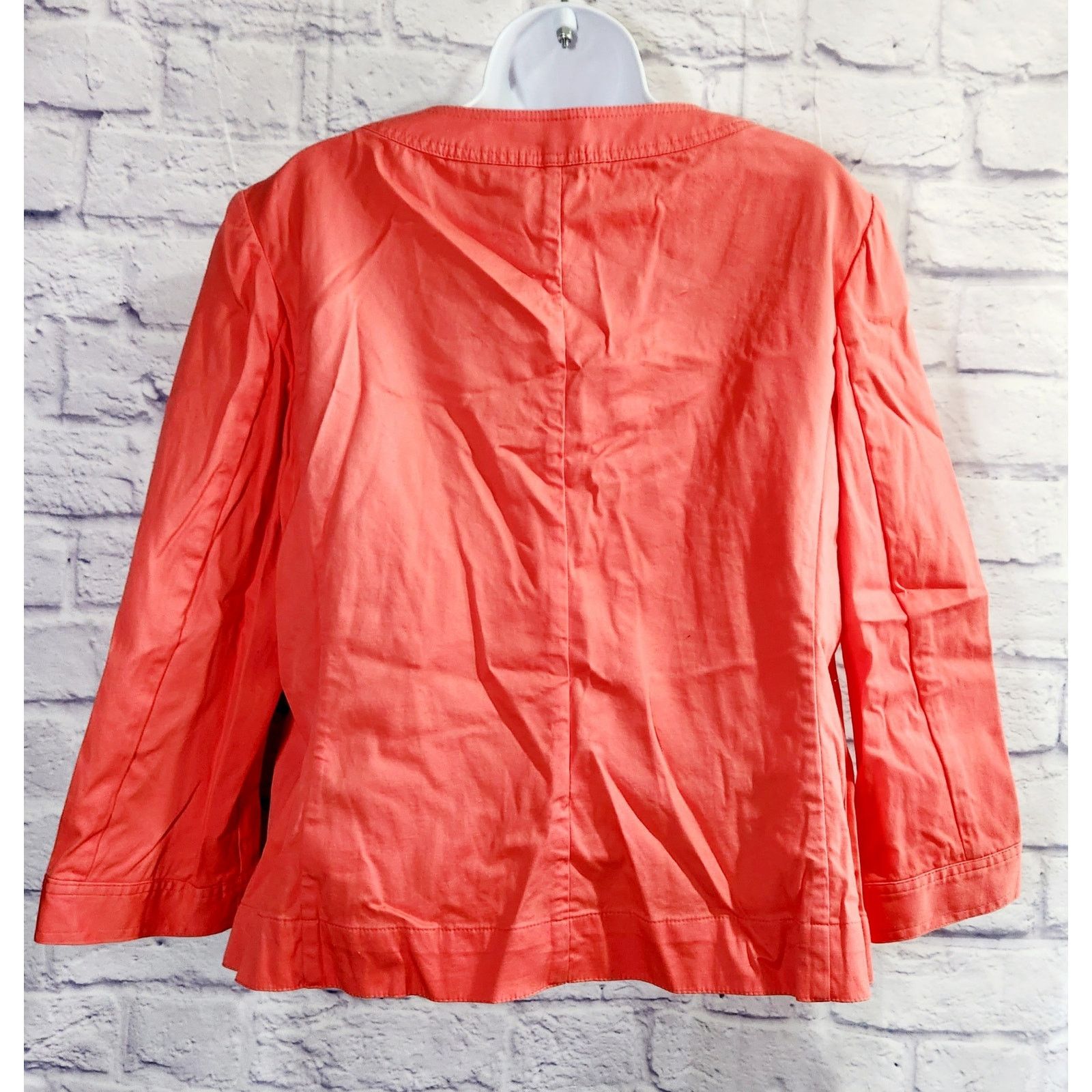 Other Talbots Orange Pleated Front Button Up Blazer 14 Size XL / US 12-14 / IT 48-50 - 3 Thumbnail