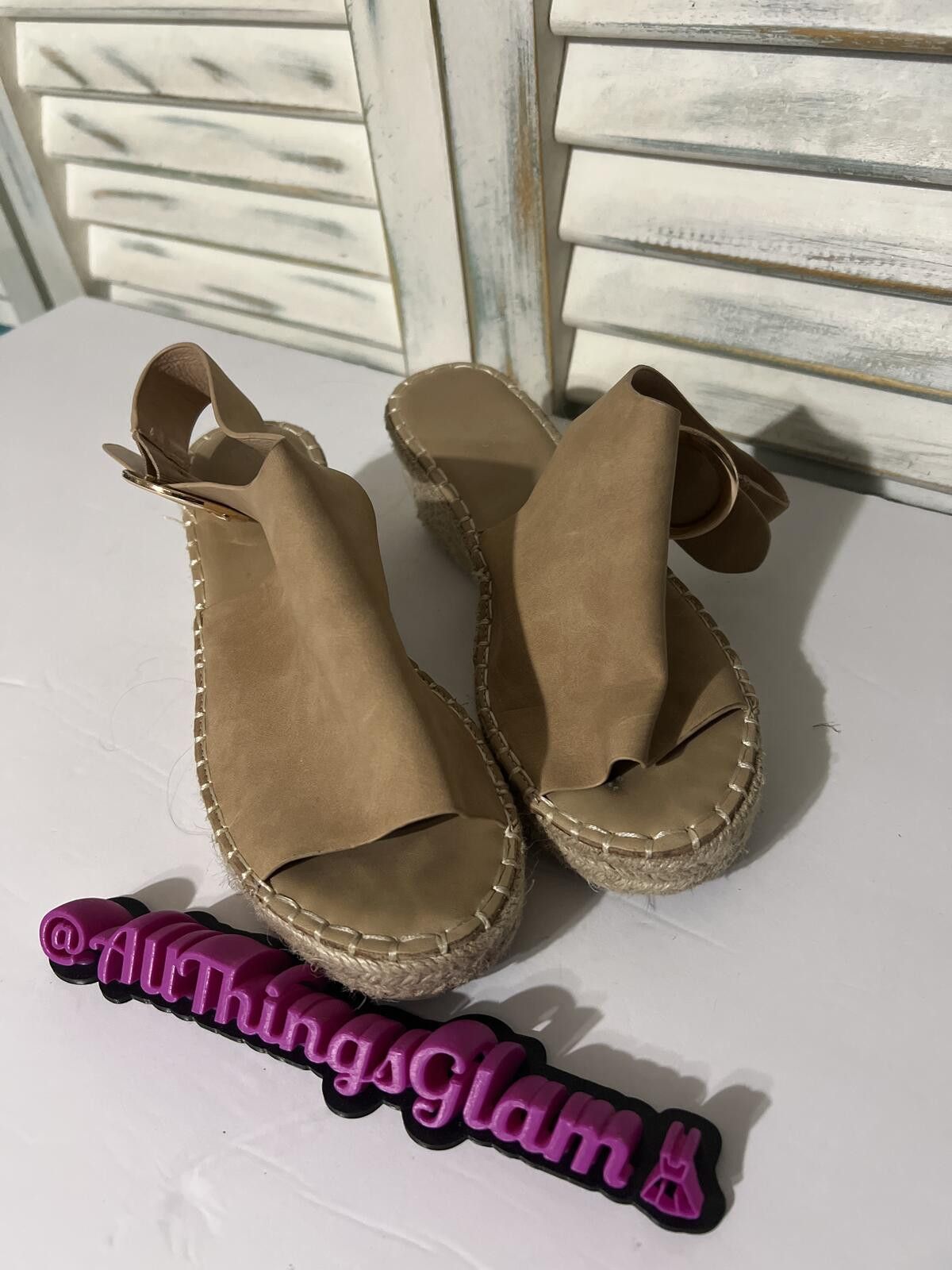 Other Cathrine Tan Wedge Espadrille Sandals Slingback Strap 8.5 Size US 8.5 / IT 38.5 - 3 Thumbnail