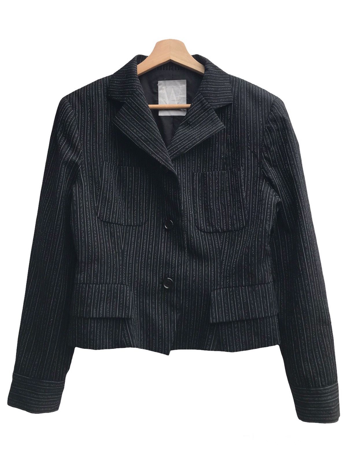 Yohji Yamamoto Workshop by Yohji Yamamoto Striped Wool Cropped Jacket Size XS / US 0-2 / IT 36-38 - 1 Thumbnail