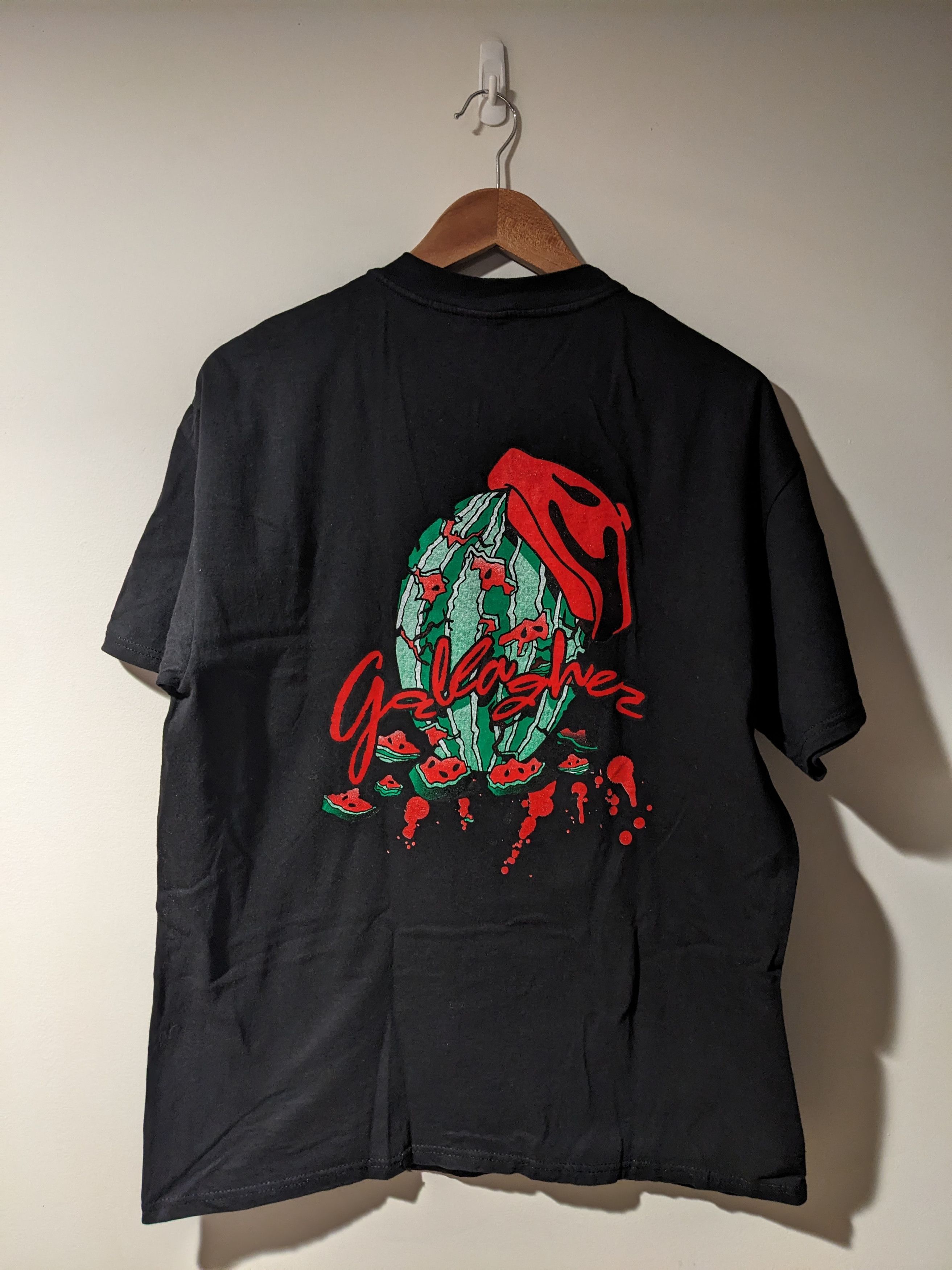 Hanes Vintage 90s Gallagher Sledge matic Front Watermelon T-Shirt Size US L / EU 52-54 / 3 - 4 Thumbnail