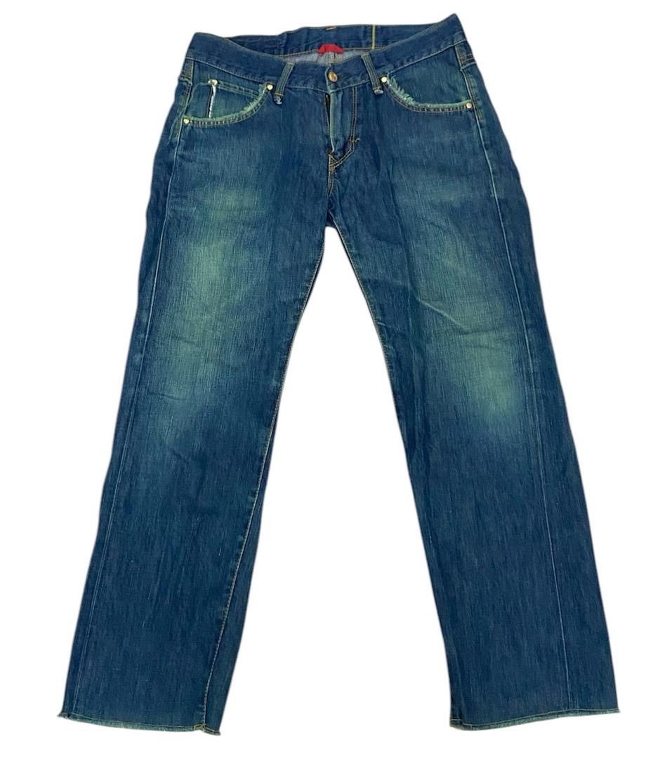 Edwin × Japanese Brand Edwin Blue Denim Jeans Rugged Printed Design Size US 34 / EU 50 - 2 Thumbnail